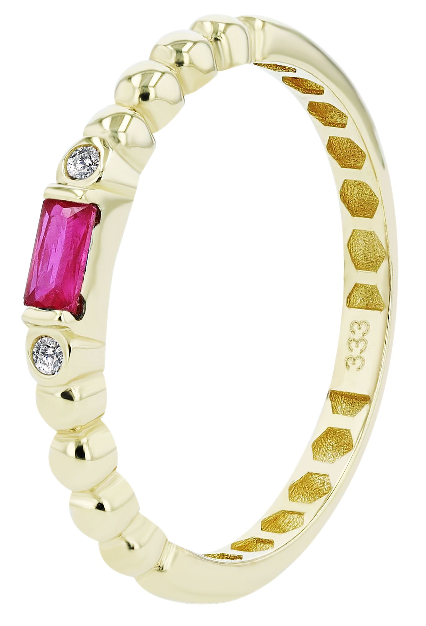 333/- gouden ring "Ilian", 8 karaat, goudkleurig, maat 56