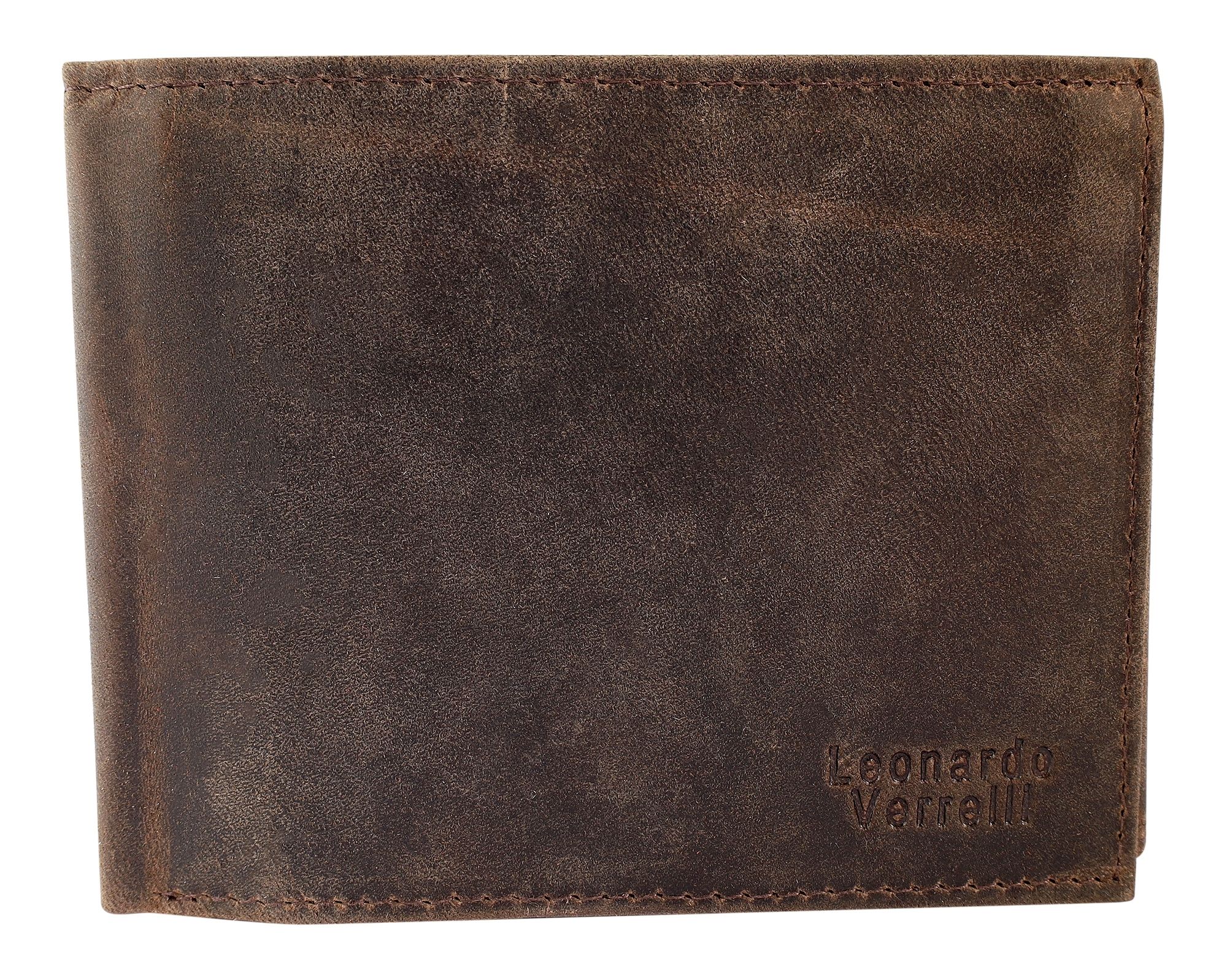 "Vitus" Leonardo Verrelli Echt Leder Geldbörse mit RFID-Schutz, dunkelbraun