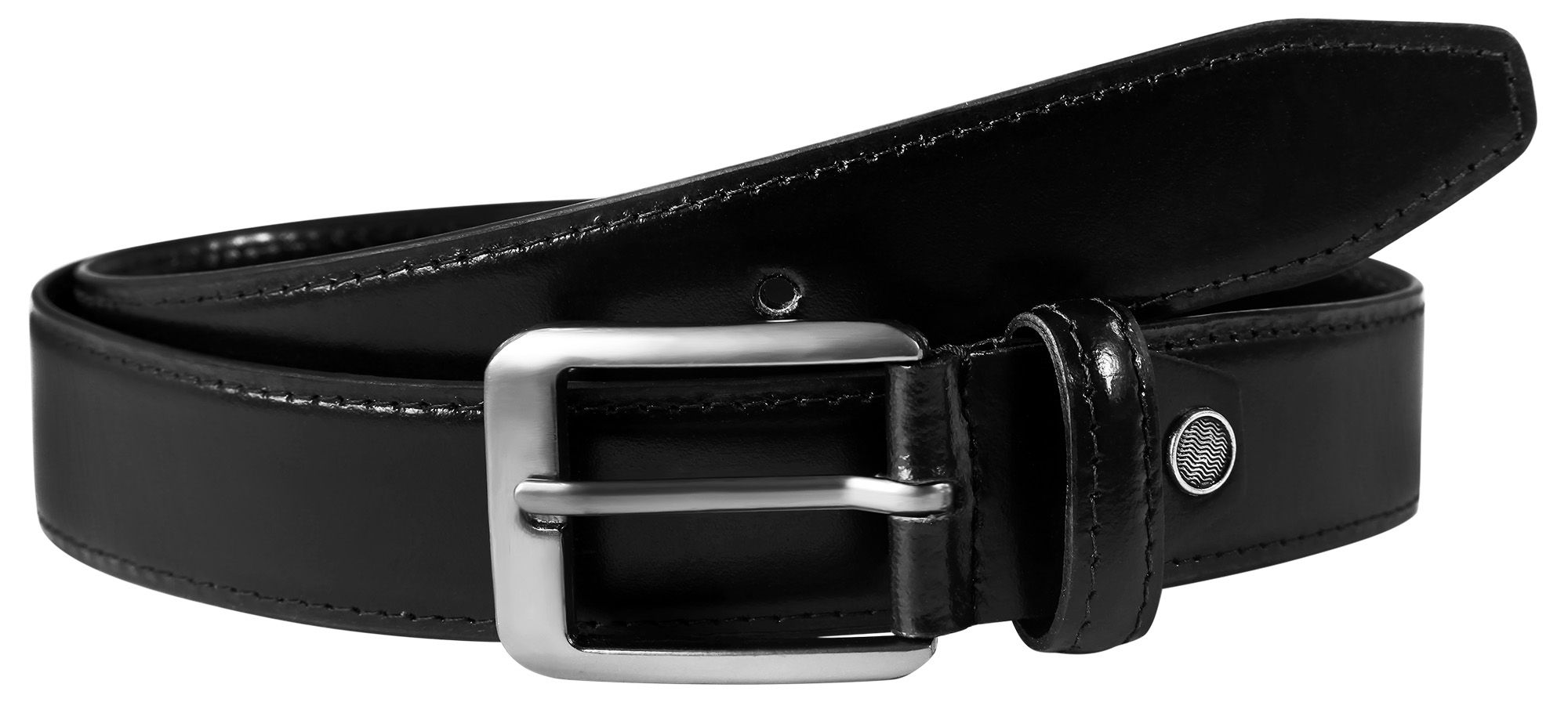 Leonardo Verrelli Gürtel Echt Leder Gürtel, kürzbar, schwarz, 120 cm