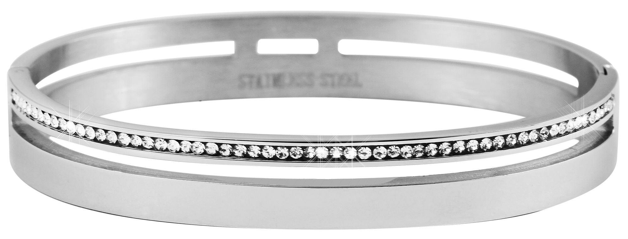 Akzent Edelstahlarmreif, 62 mm Durchmesser, silberfarben