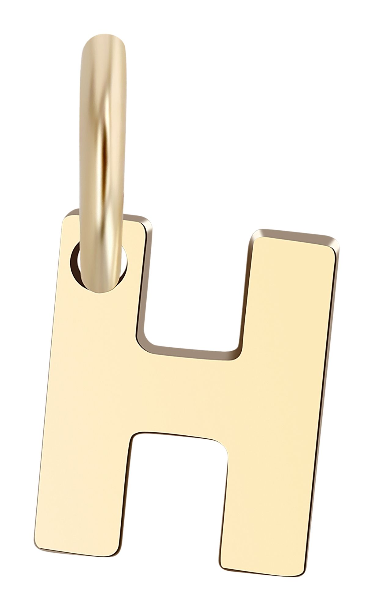 375/- gouden hanger "Golden Initials - H" zonder ketting, letters, initialen, 9 karaat, geelgoud