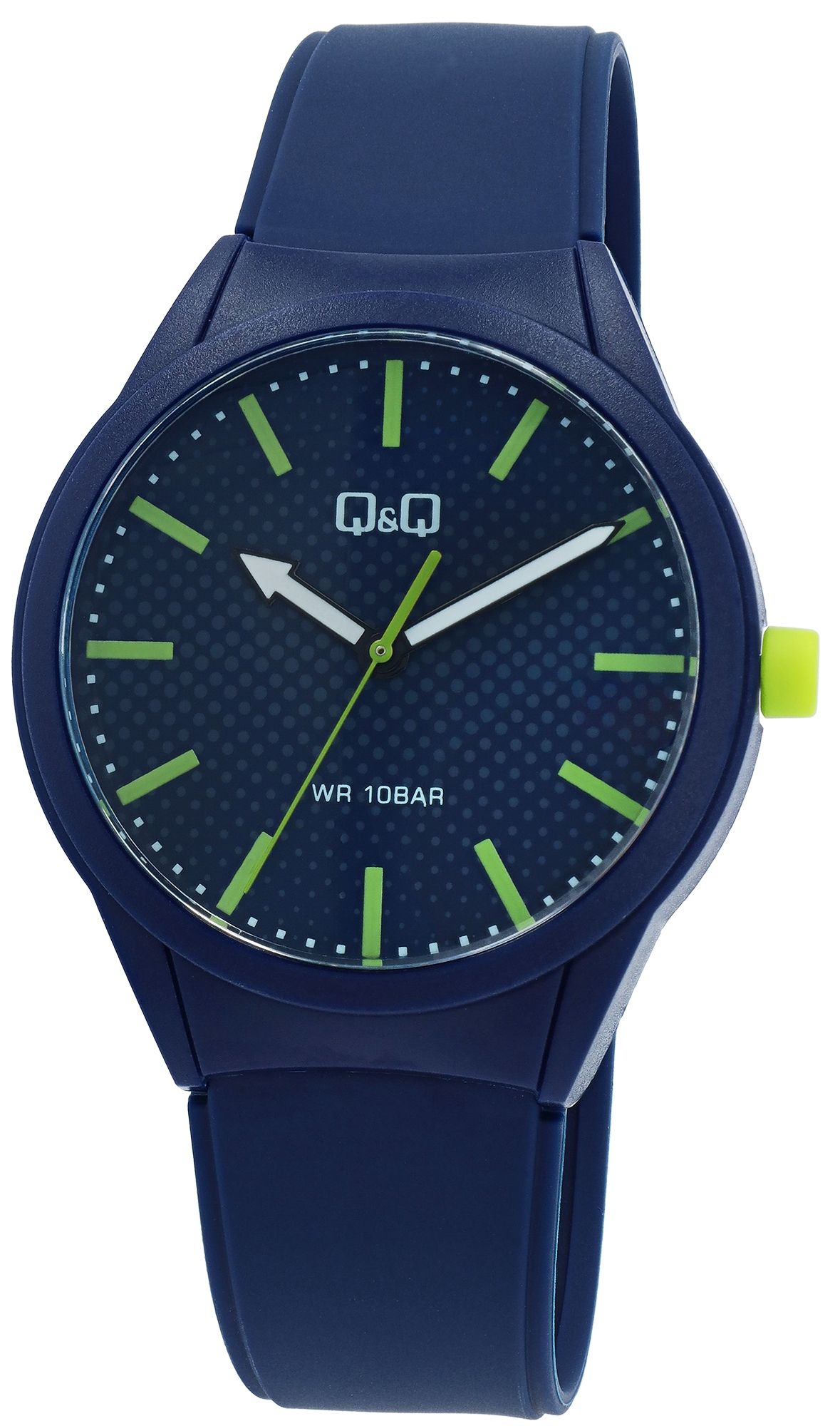 Q&Q Herren-/ Jugenduhr mit Silikonarmband, Ø 40 mm, dunkelblau (grün)