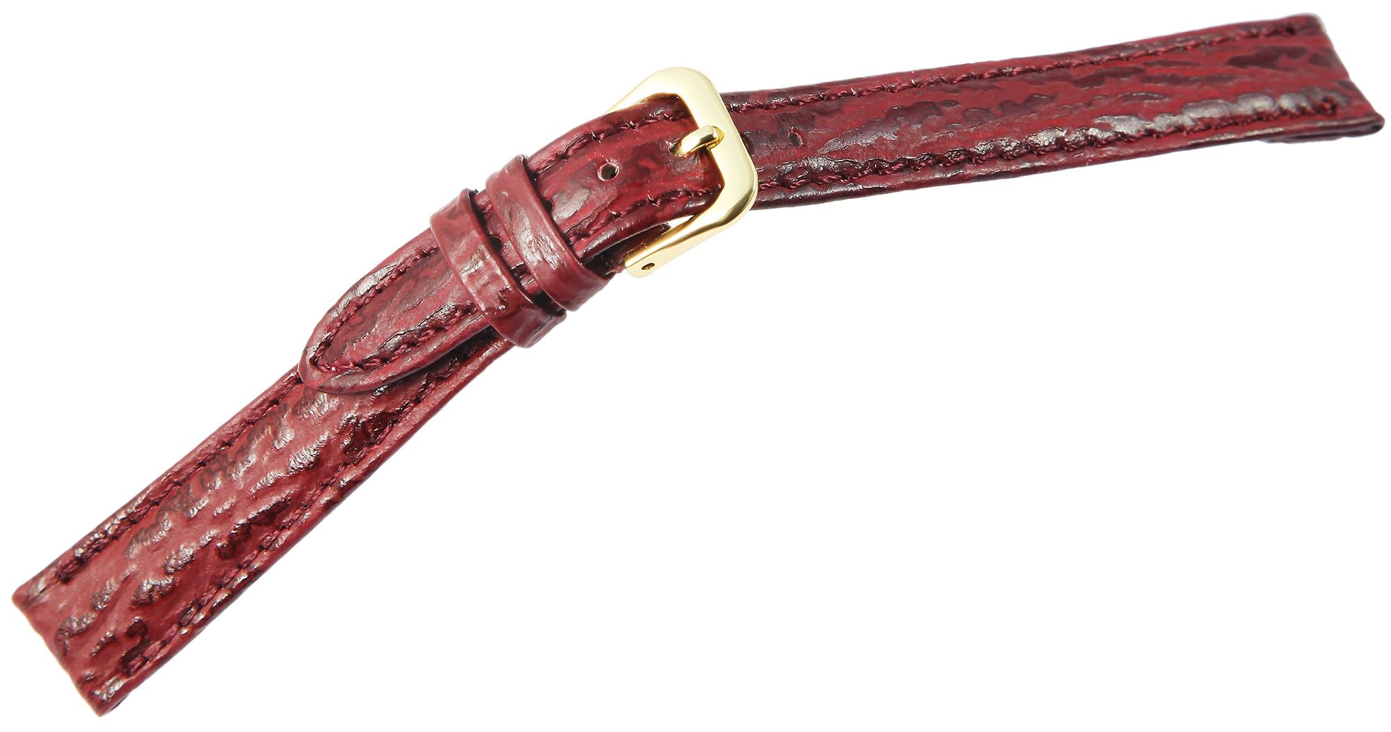 Vervangingsband van echt leer in rood, 10 mm