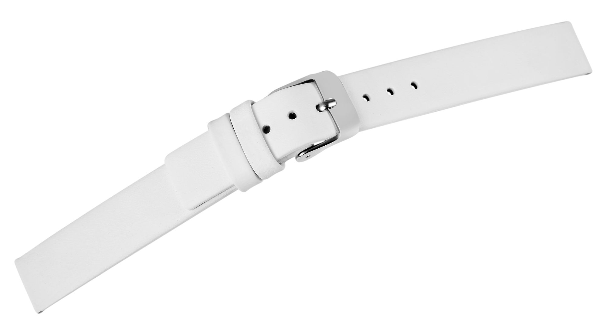 Echt leren horlogeband, naadloos, wit, 14 mm