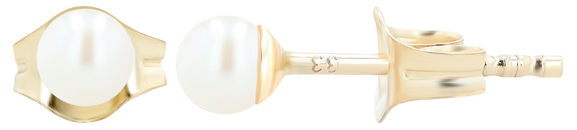 333/- Gold "Kalila" Ohrstecker mit Perle Ø 3mm, Gelbgold, 8 Karat