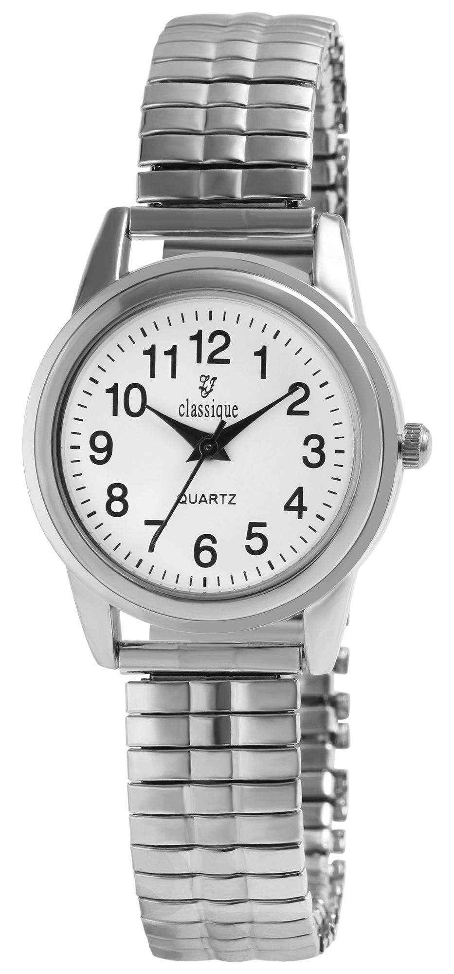 Classique Damenuhr mit Edelstahlzugarmband, silberfarben