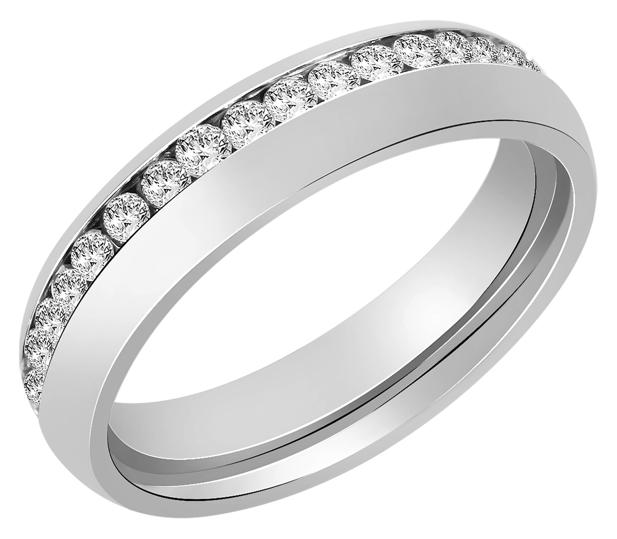 Akzent dames partnerring, roestvrij staal, similib bies, zilverkleurig, maat 48