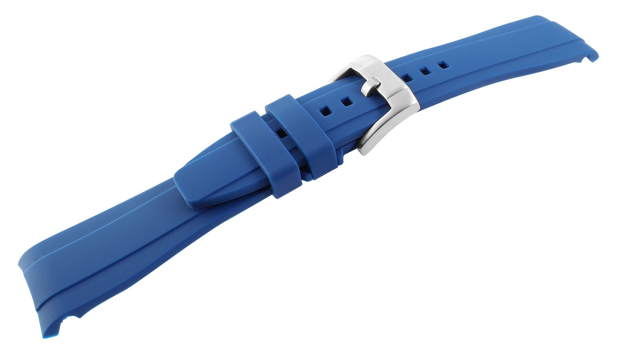 Siliconen horlogeband, gesp, blauw, 22 mm