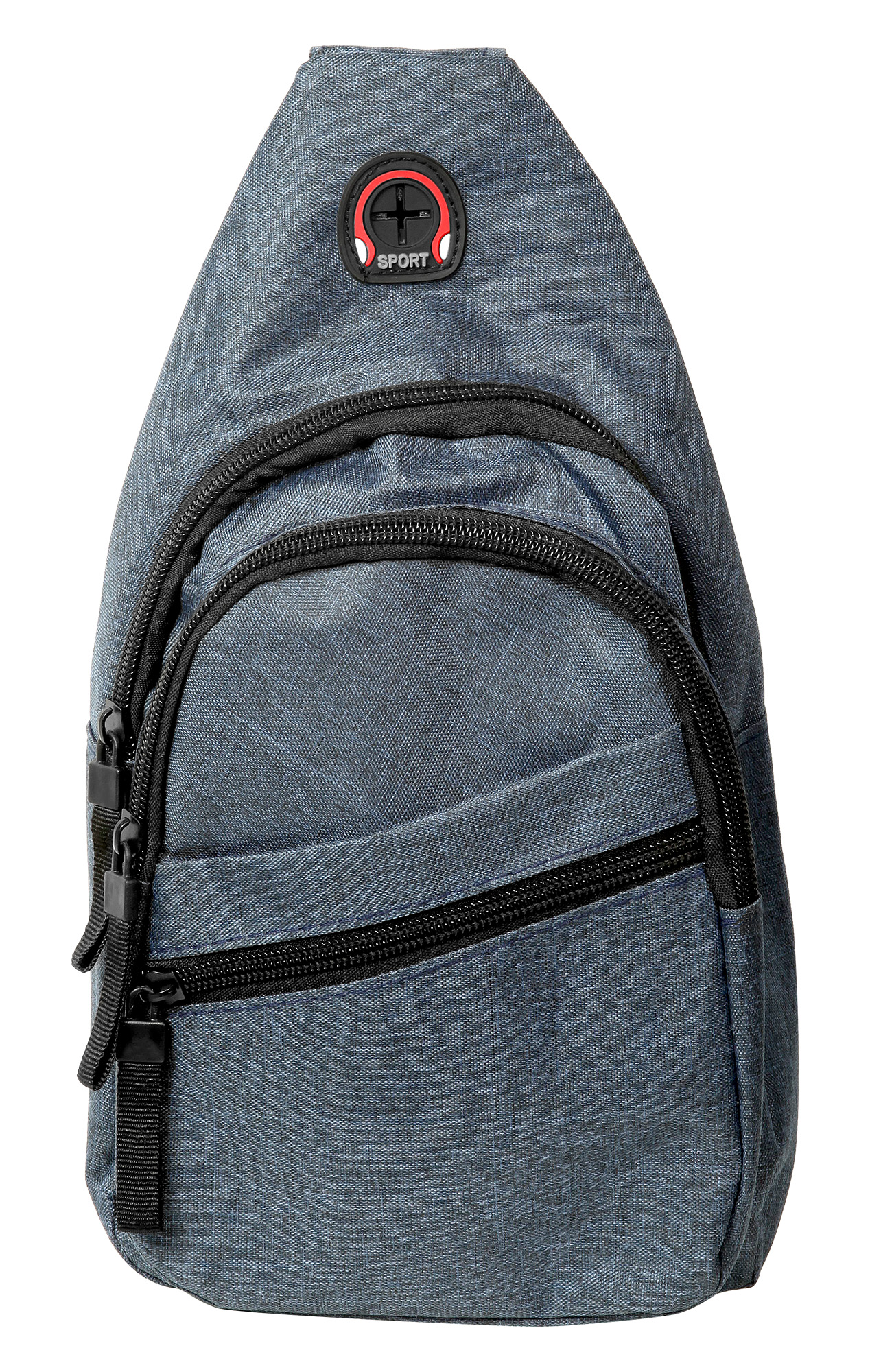 Textiel borstzak met verstelbare riem, blauw