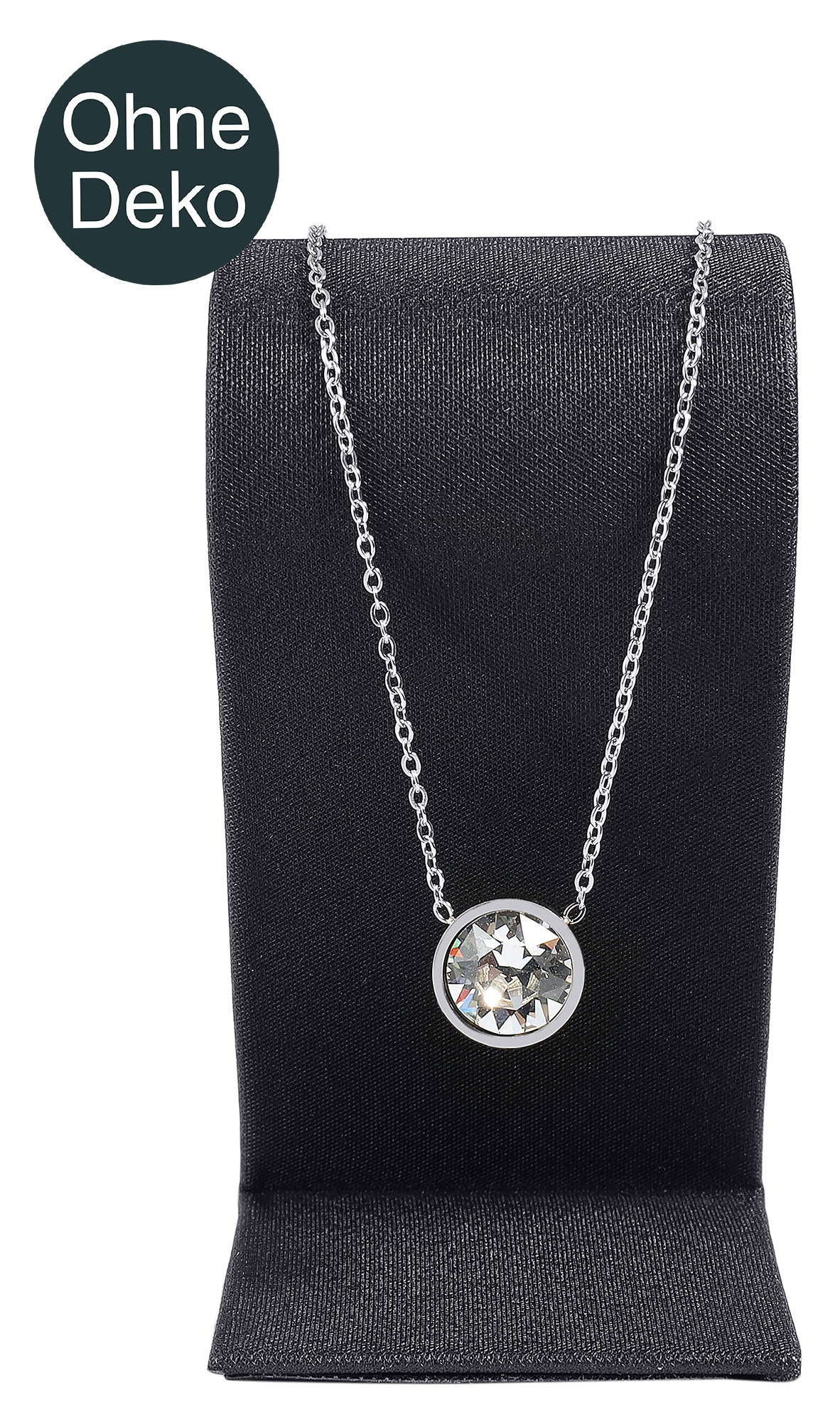 Houder voor oorbellen/ creolen, PU-hoes/ metaal, zwart