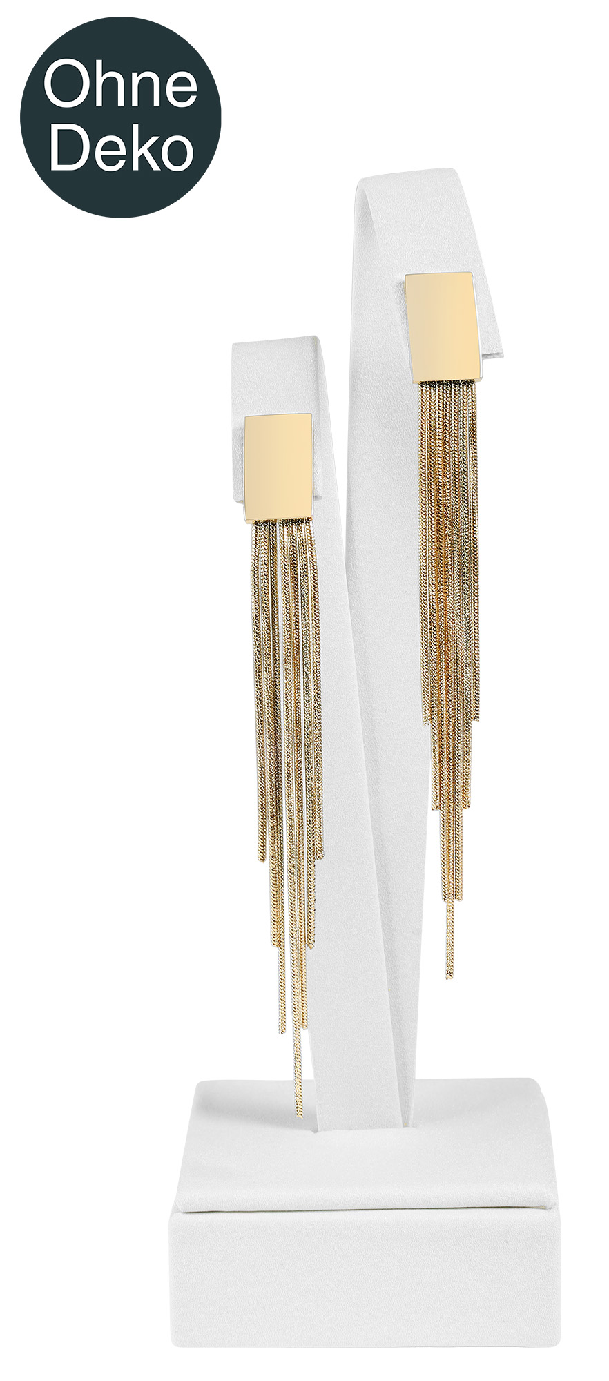 Houder voor oorbellen, kunststof/metaal, wit