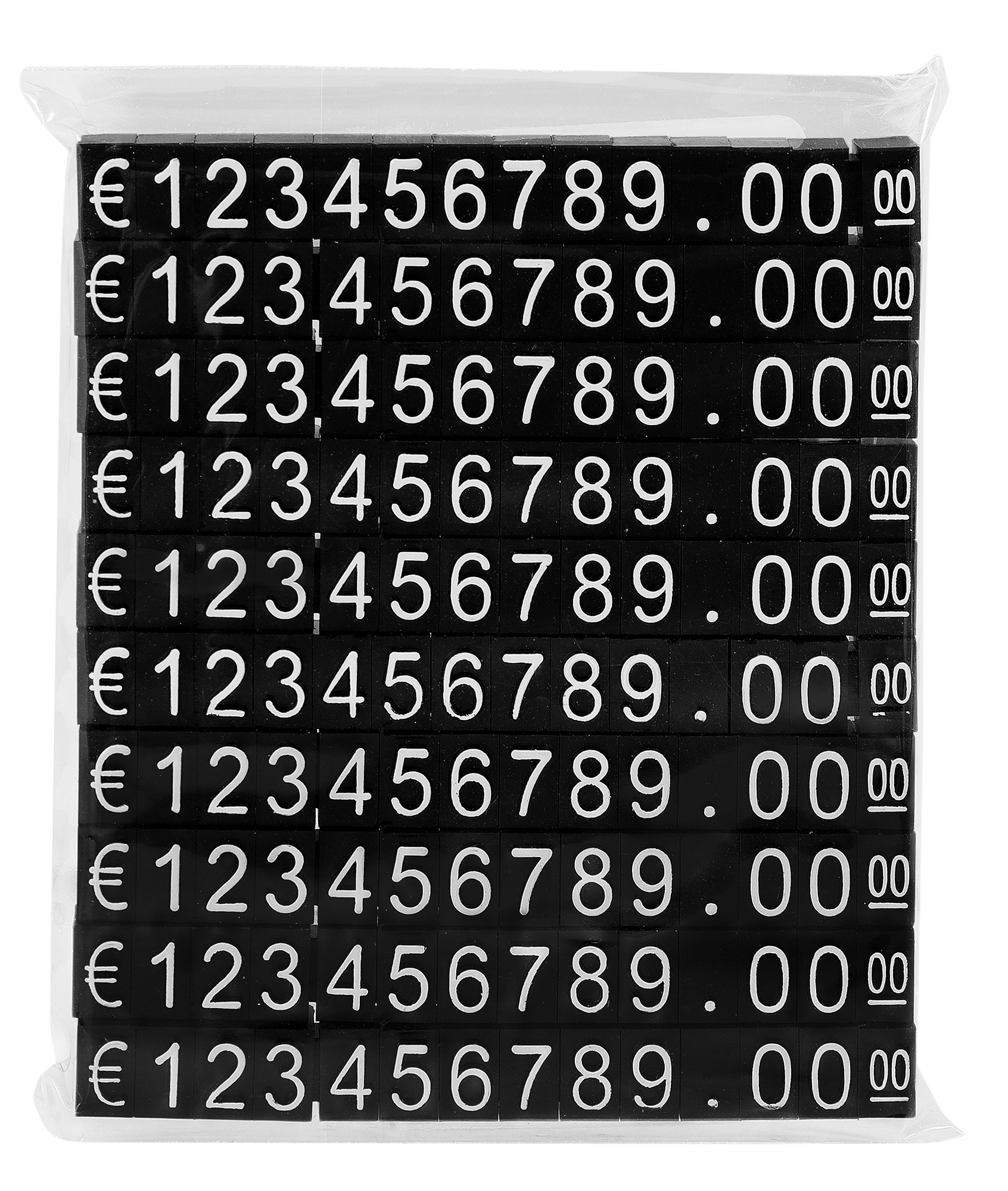 Prijsblokjes (prijskaartjes) om aan elkaar te plakken, set van 10, zwart