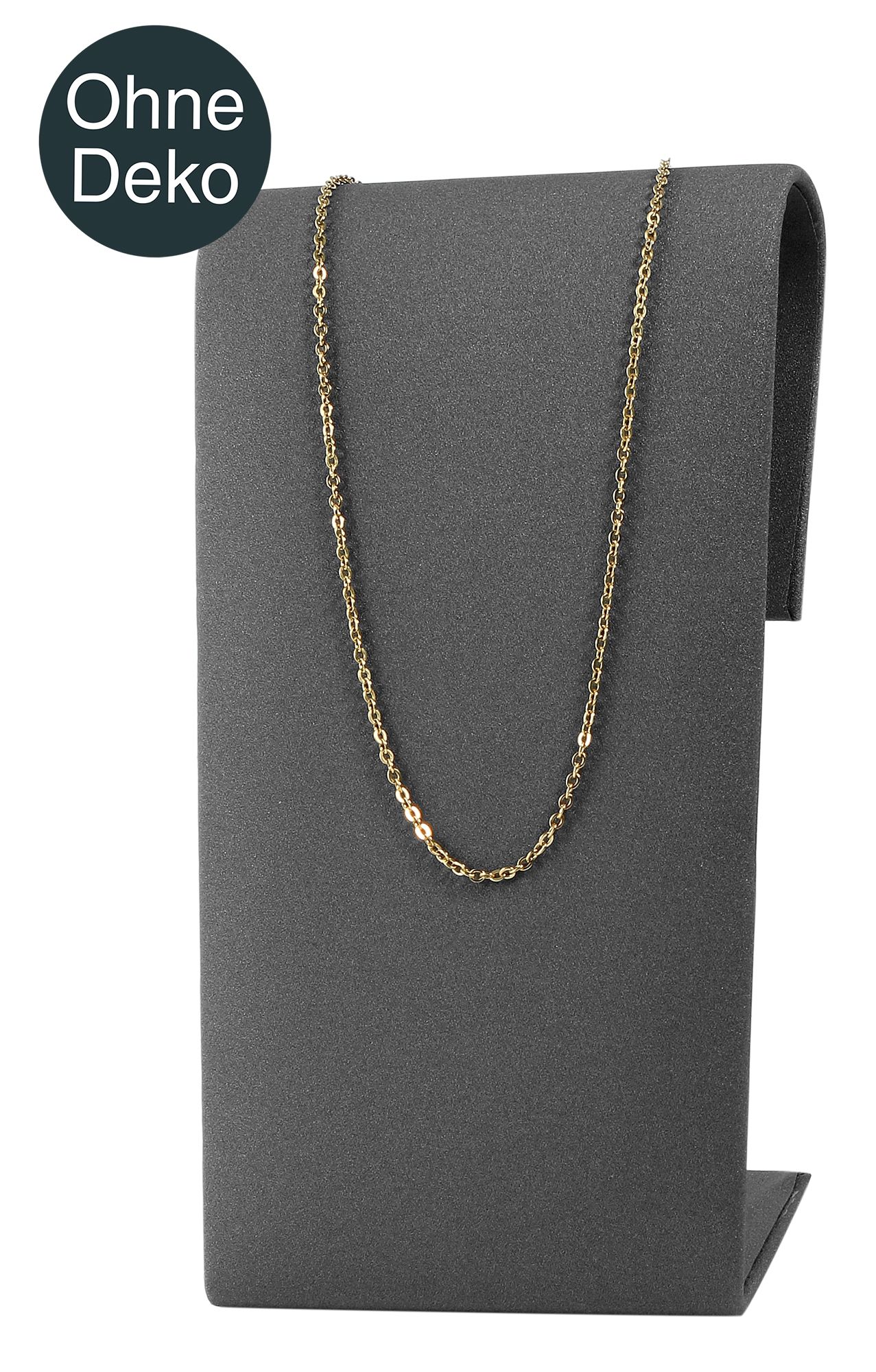 Juwelendisplay, PU-bedekt, glanzend, 14,5 x 7,5 x 5,5 cm, grijs