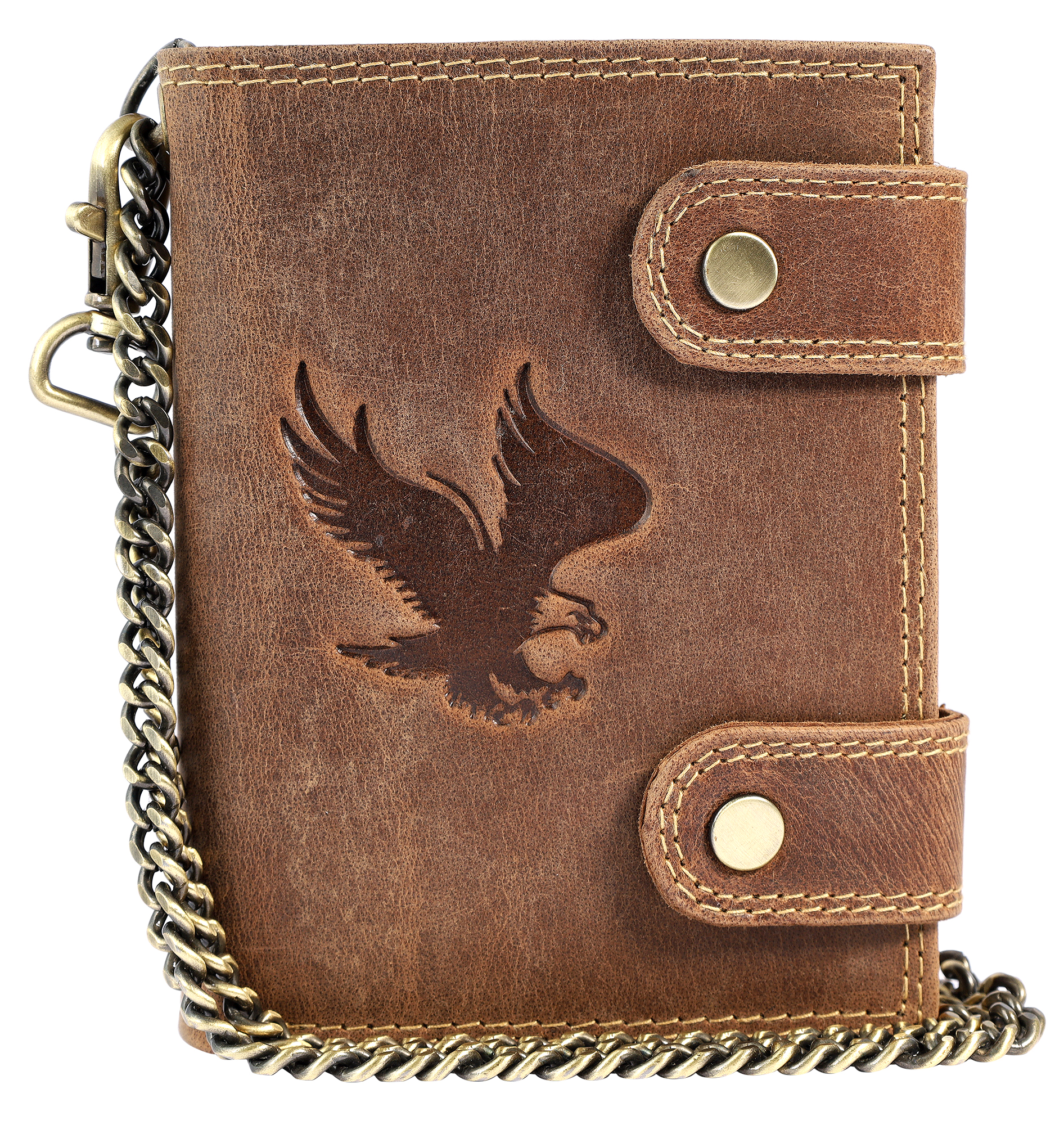 Leonardo Verrelli Echt Leder Biker-Geldbörse , hoch, "Adler"