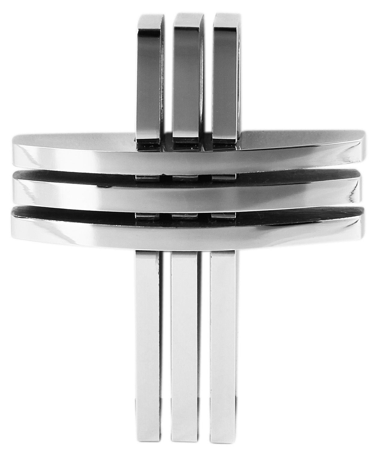 Accenthanger van roestvrij staal, kruis van staafjes, zilverkleurig