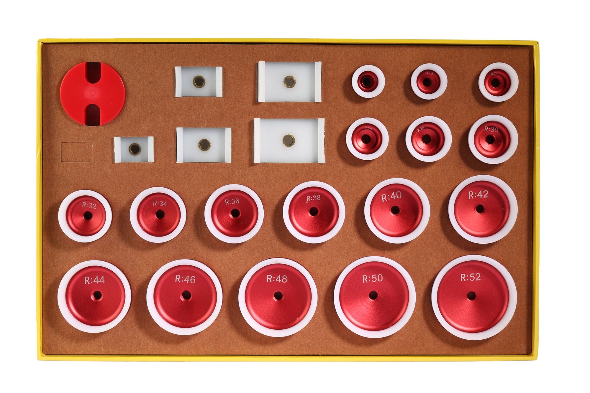 Drukstukken voor glasinzetter en kast achtersluiter, 24 stuks.