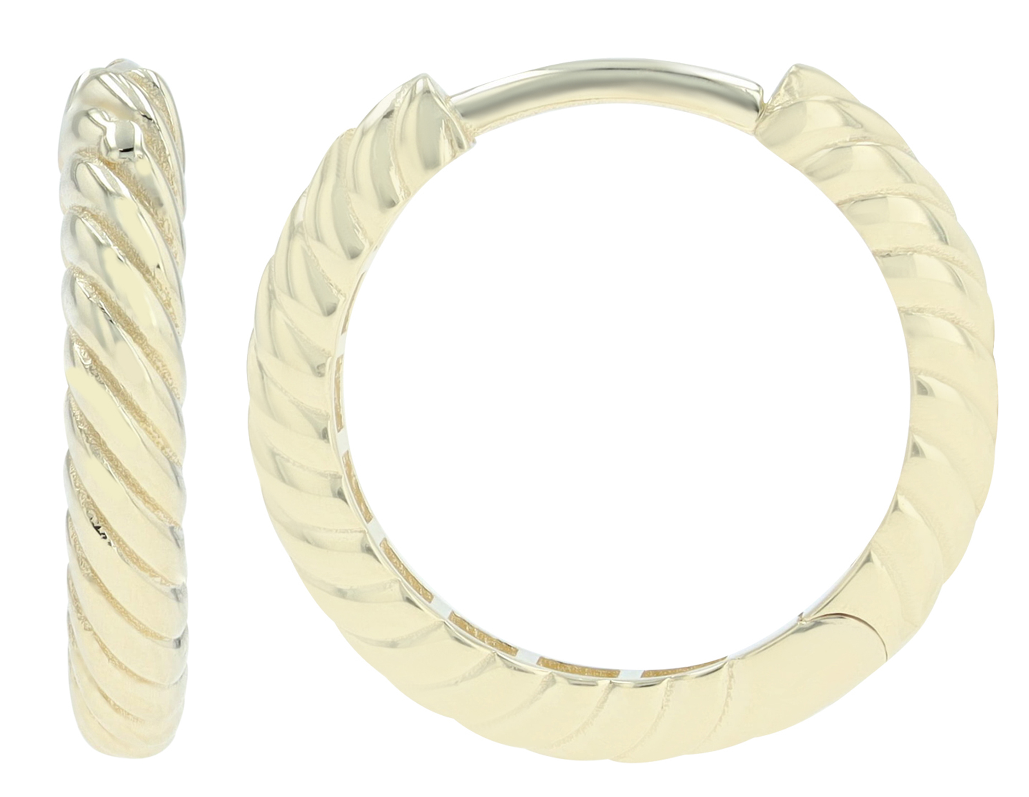 333/- Gold Creolen "Amalia", Twisted-Hoops, Ø 12 mm, 8 Karat, Gelbgold