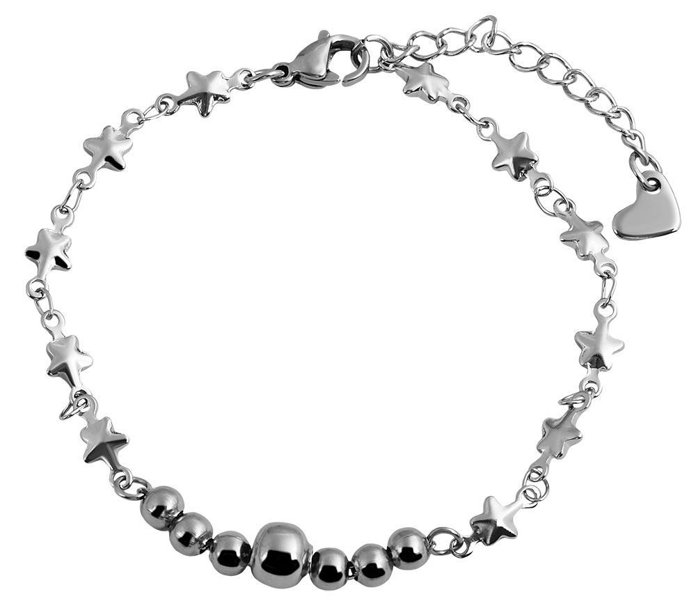 "Deysi" Akzent Armband aus Edelstahl, silberfarben