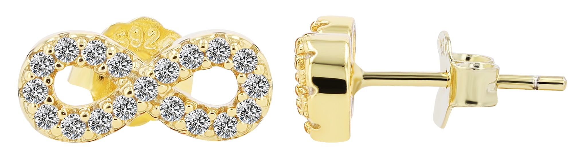 "Mariko" - Oneindigheid oorbellen, 925/- echt zilver, goud