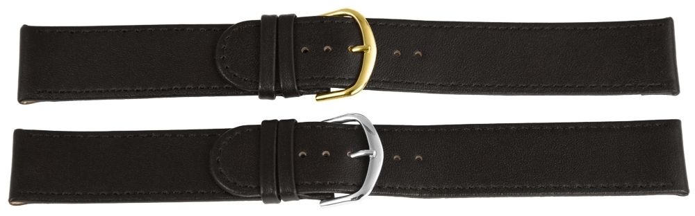 Basic Echtleder Armband in dunkelbraun, glatt, flach, 22 mm