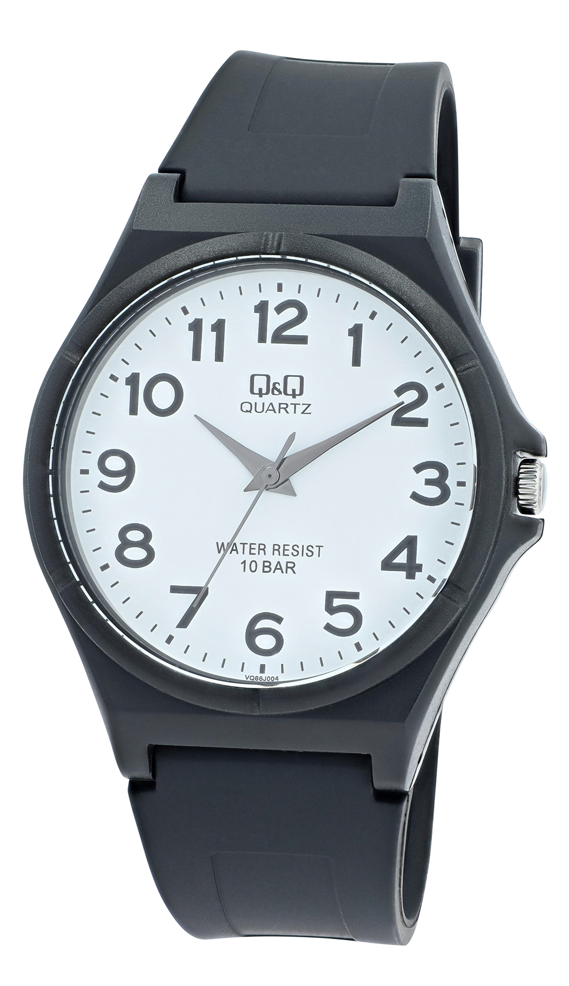 Q&Q Herrenuhr mit Resinband, Ø 43 mm, schwarz/ weiß