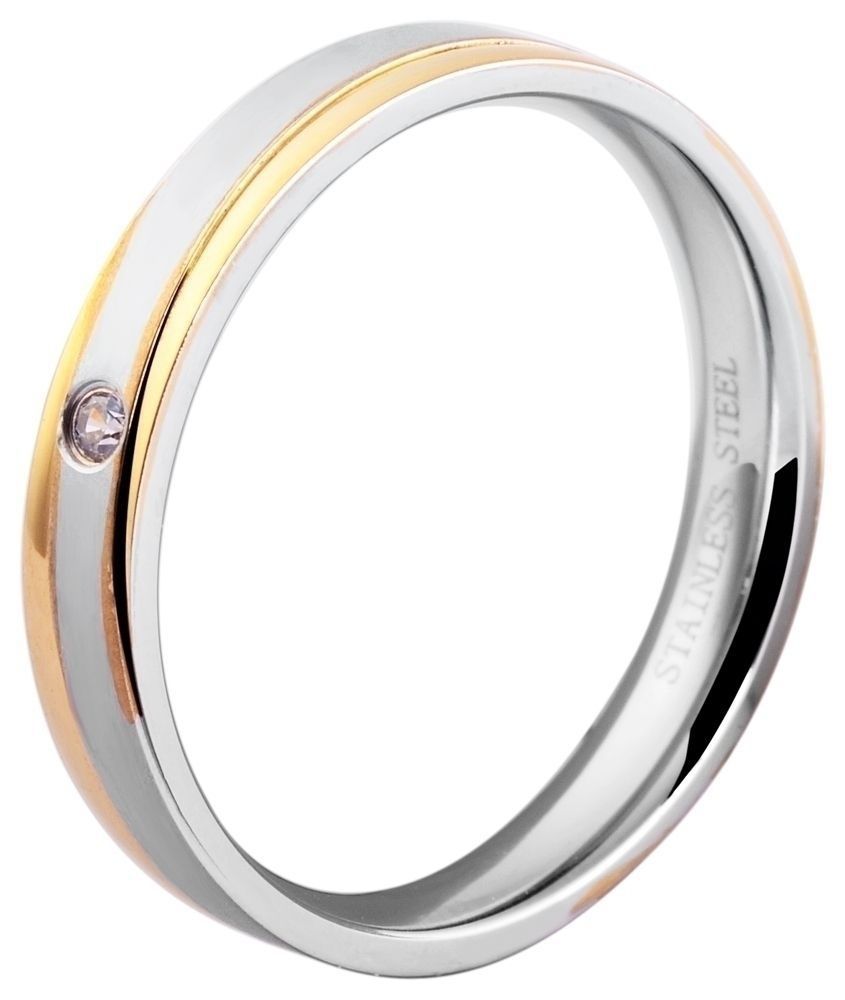 "Sensual Meaning" Damen-Partnerringe, Akzent, Edelstahl, Simili, bicolor (silberfarben/ goldfarben), Gr 48