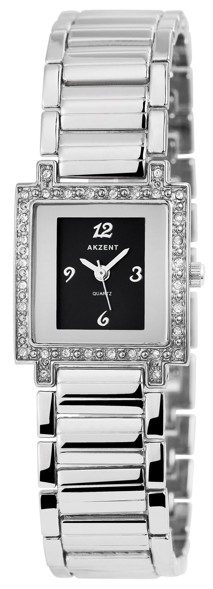 Accent dameshorloge met metalen armband