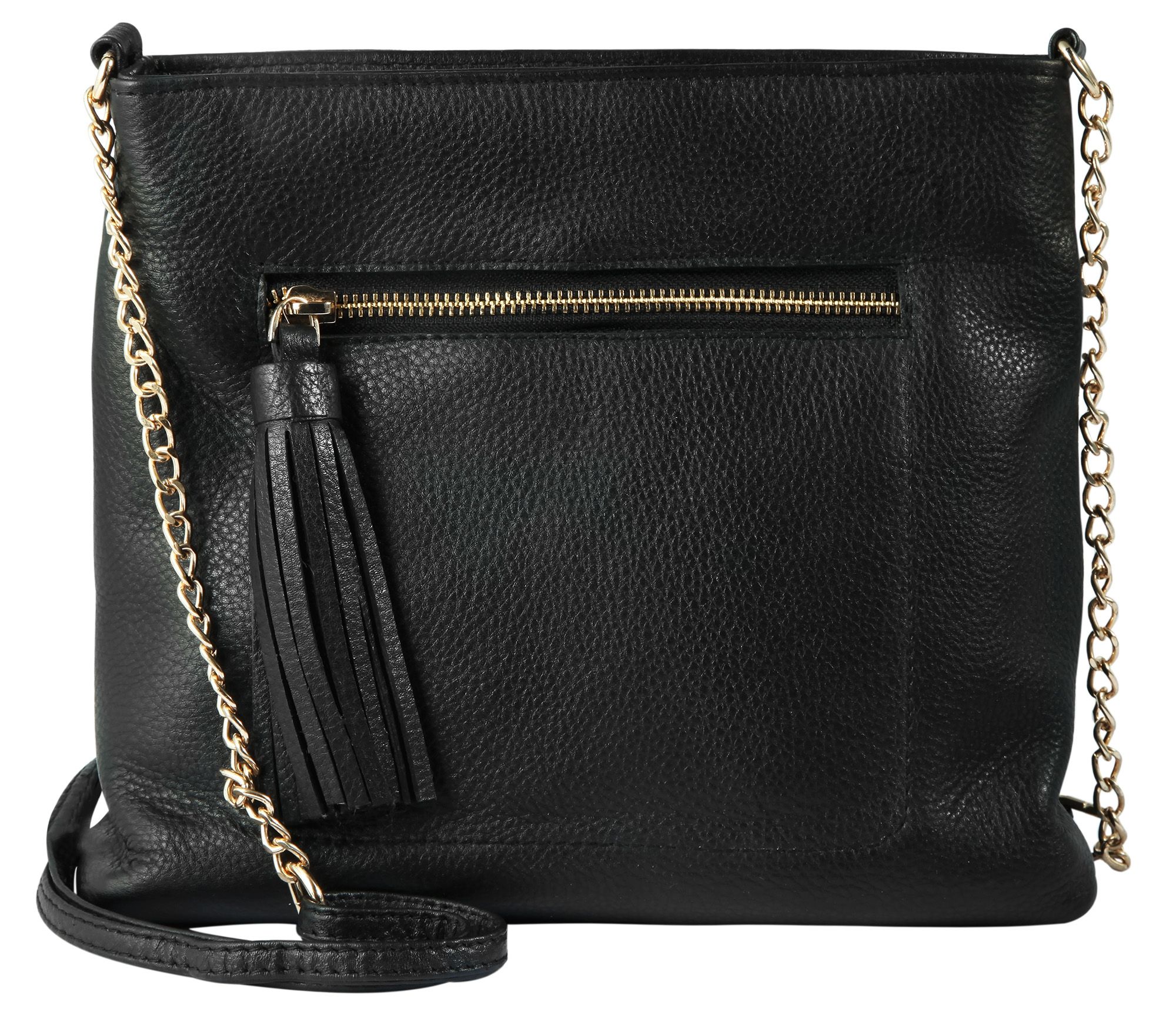 Leonardo Verrelli schoudertas van echt leer, zwart