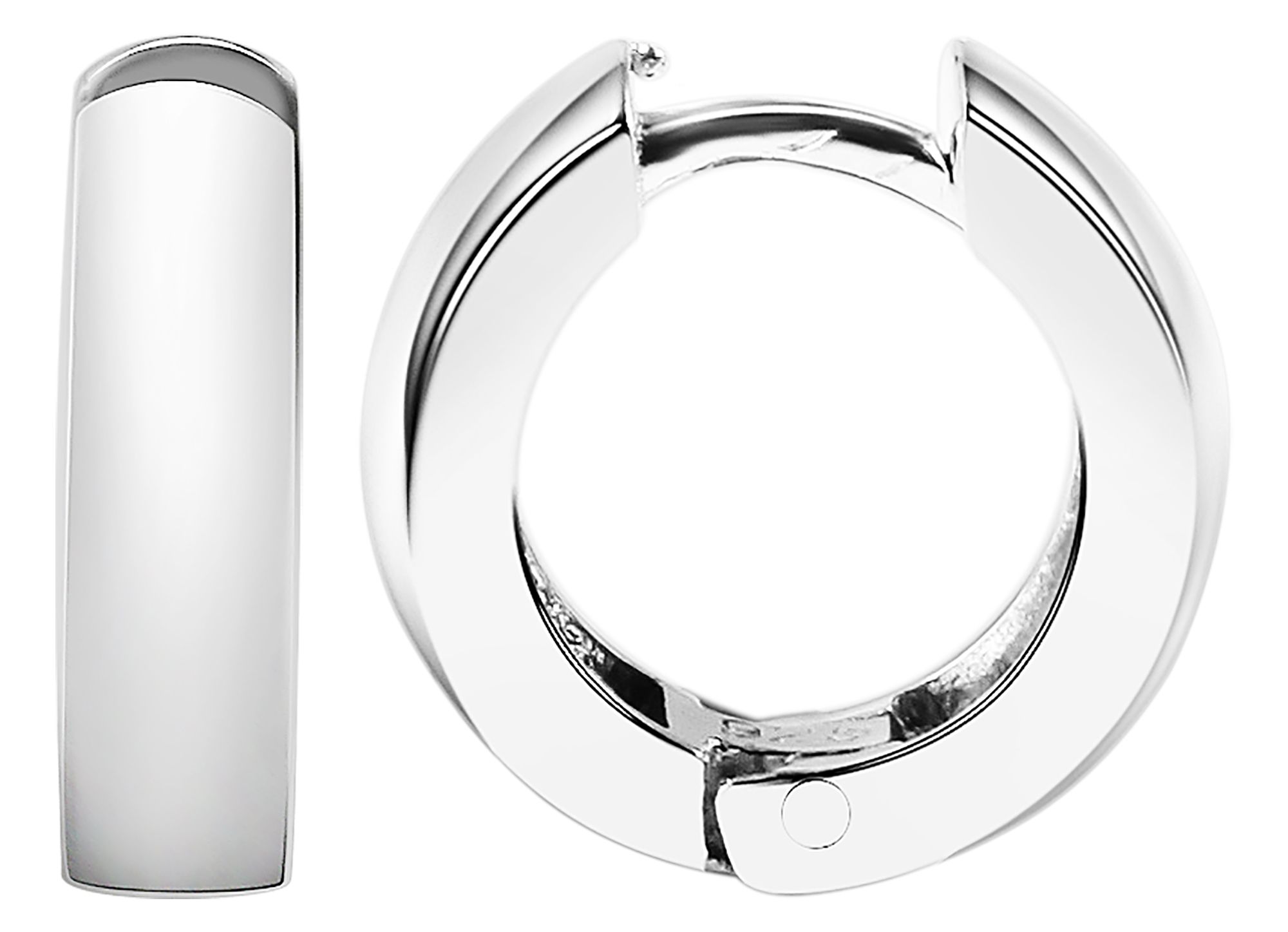 925/- Echt Silber Klapp-Creolen "Tijana", 925/rhodiniert