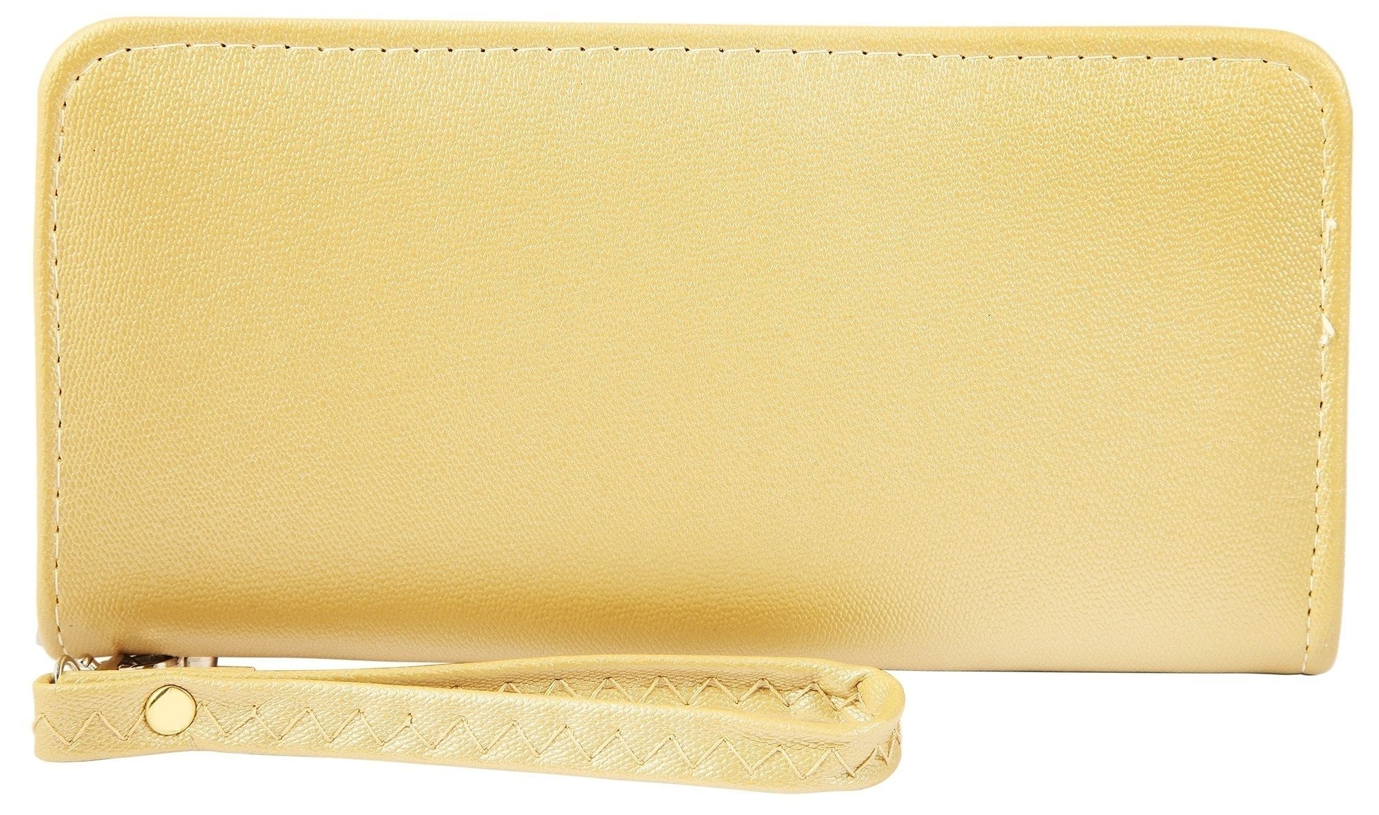 Cham Cham damesportemonnee van imitatieleer in geel. Formaat 21 x 11 cm.
