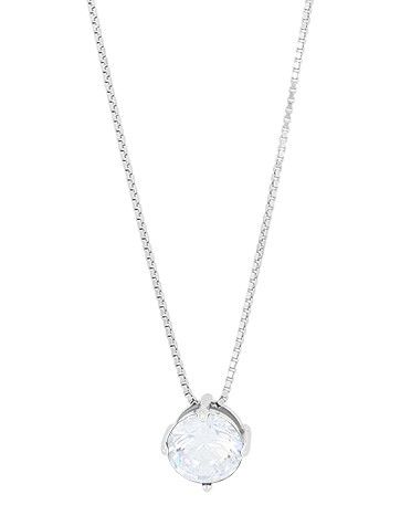 925/- Echt Silber Kette "Celeste" mit weißem Zirkonia, rhodiniert