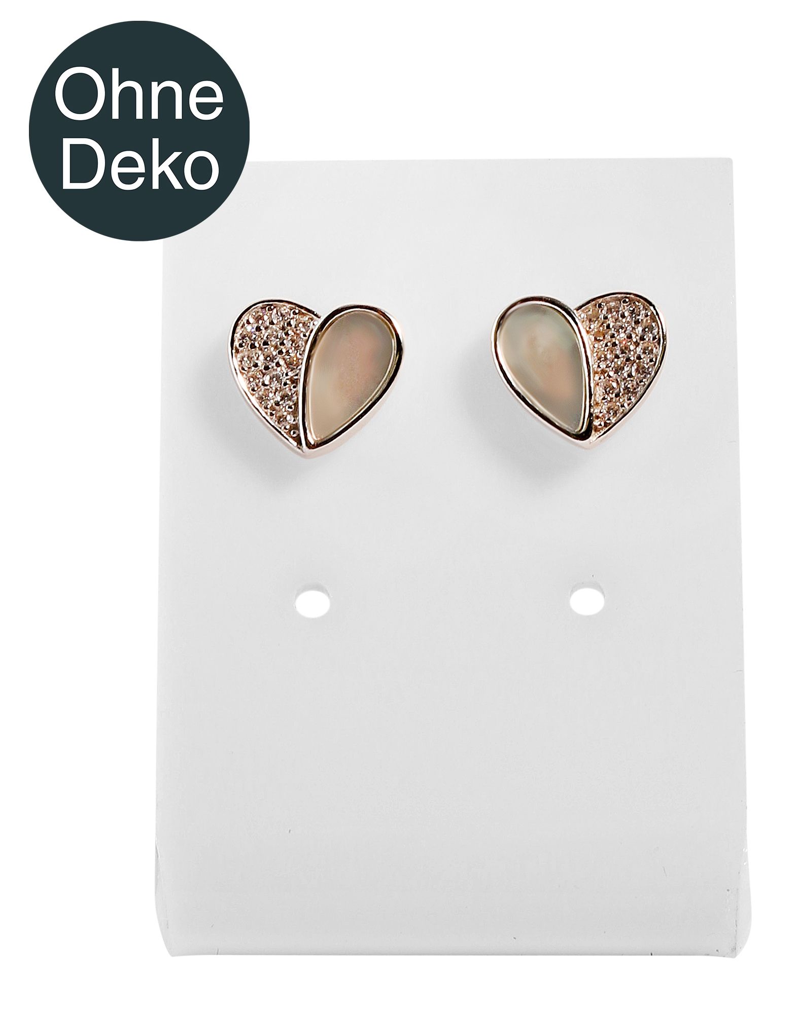 Aufsteller für 2 Paar Ohrringe, Acryl, 4 x 3 x 2 cm, weiß