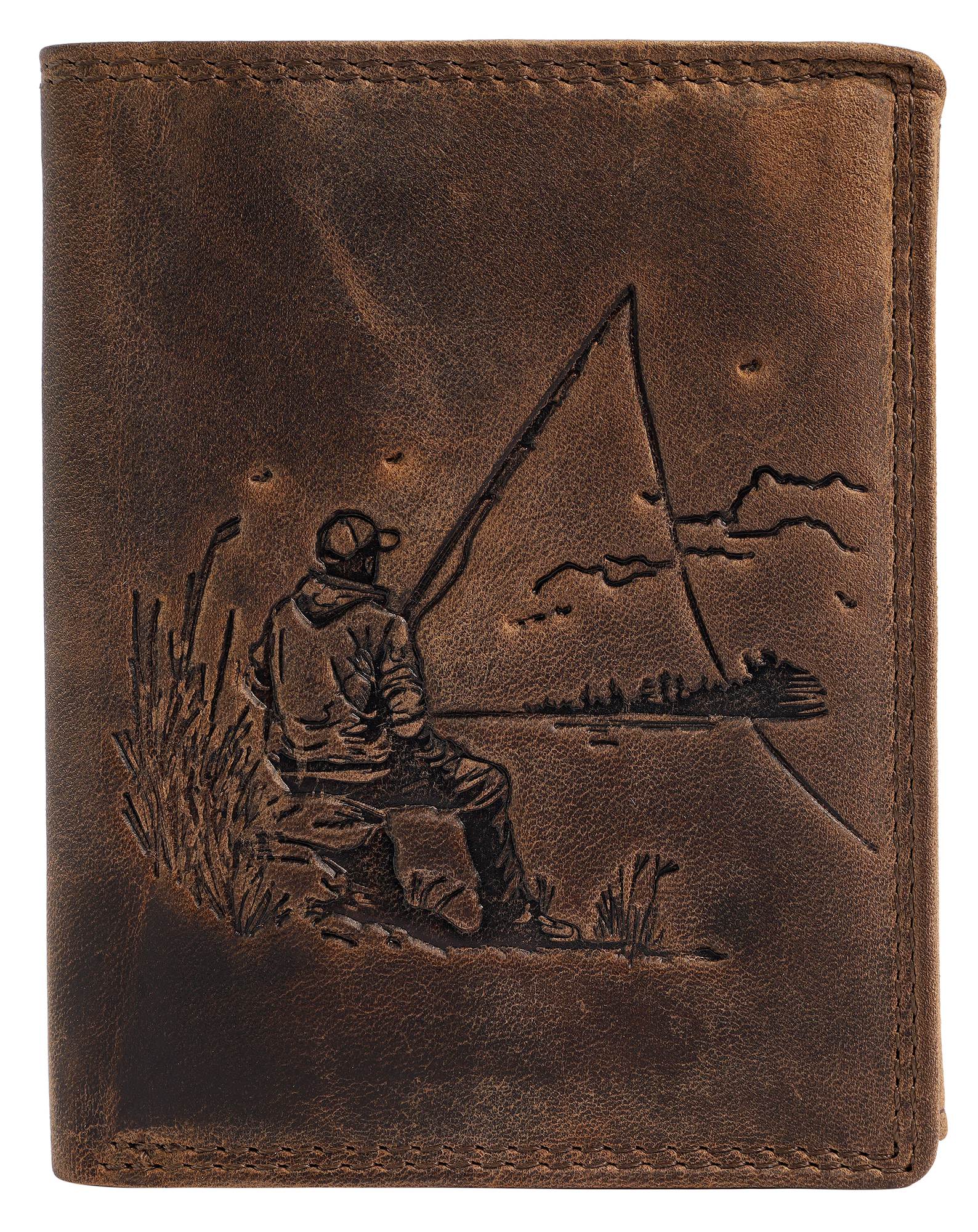 Akzent Geldbörse, RFID, Hochformat, Fischer/ Angler, braun