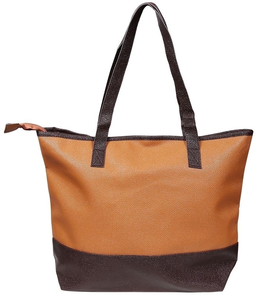 Dameshandtas van imitatieleer, zwart/bruin