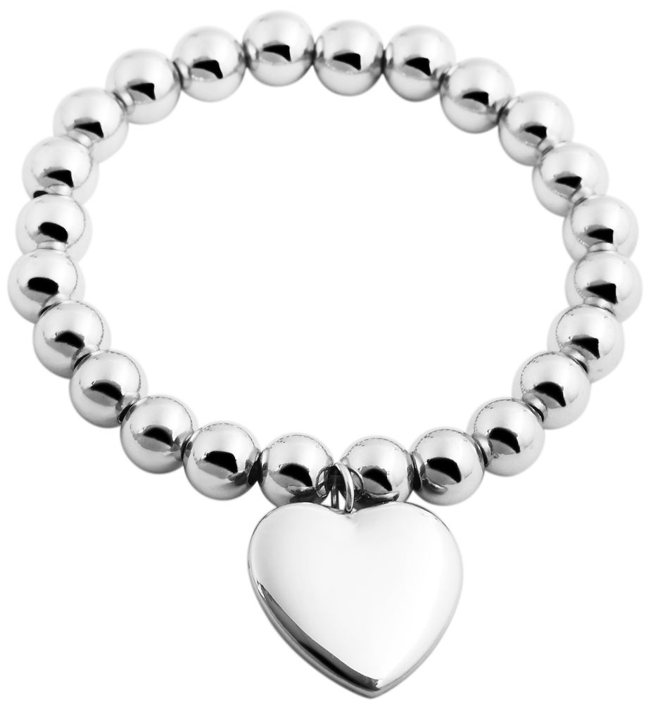 Accent kogelarmband van roestvrij staal in zilverkleur