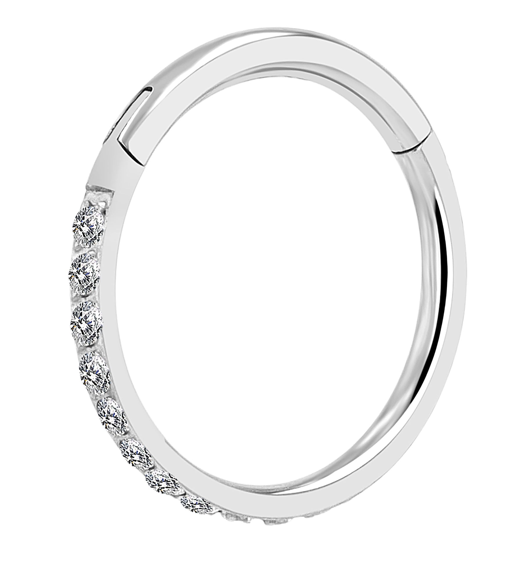 "Cynda" Nasenpiercing aus Edelstahl, Nasenring, Besatz, silberfarben, Stärke 1,2 mm / Ø 8 mm