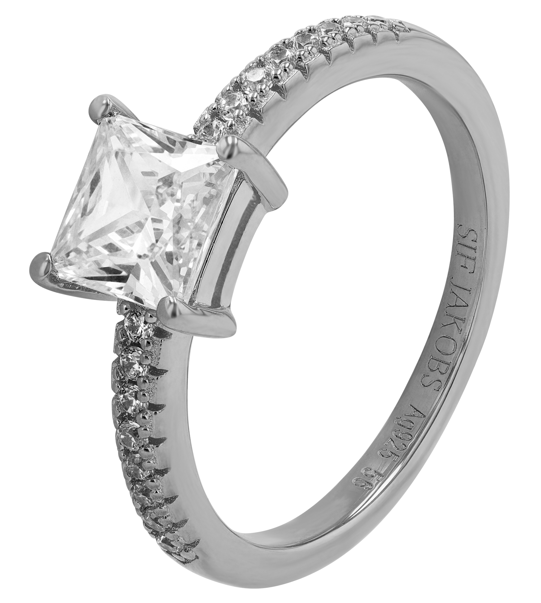 Sif Jakobs Jewellery 925/- Echt Silber Ring "Ellera Quadratto", Gr 56, Zirkonia (weiß), rhodiniert