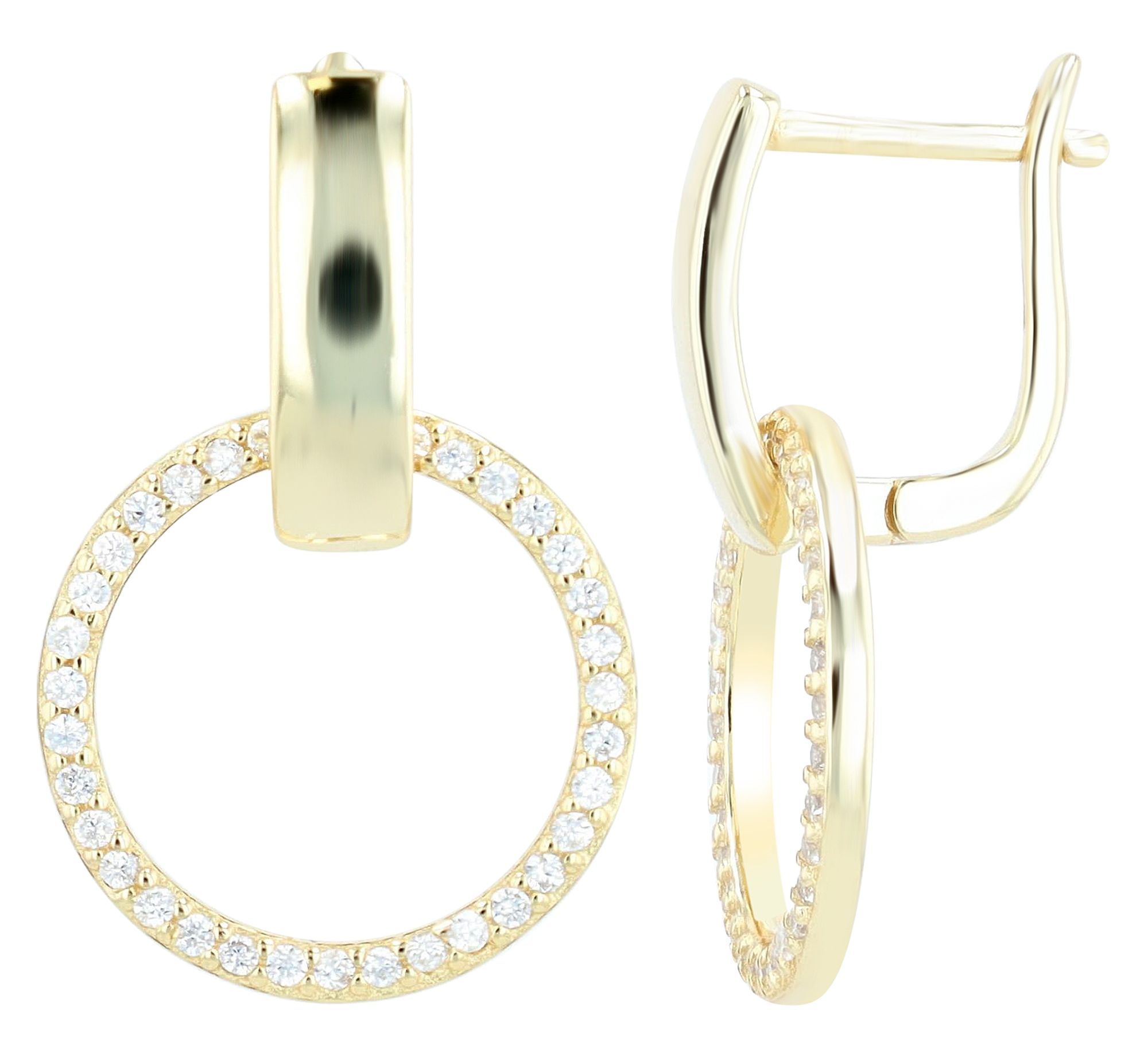 "Charlie" 925/- Echt Silber Creolen mit Anhänger (abnehmbar), vergoldet