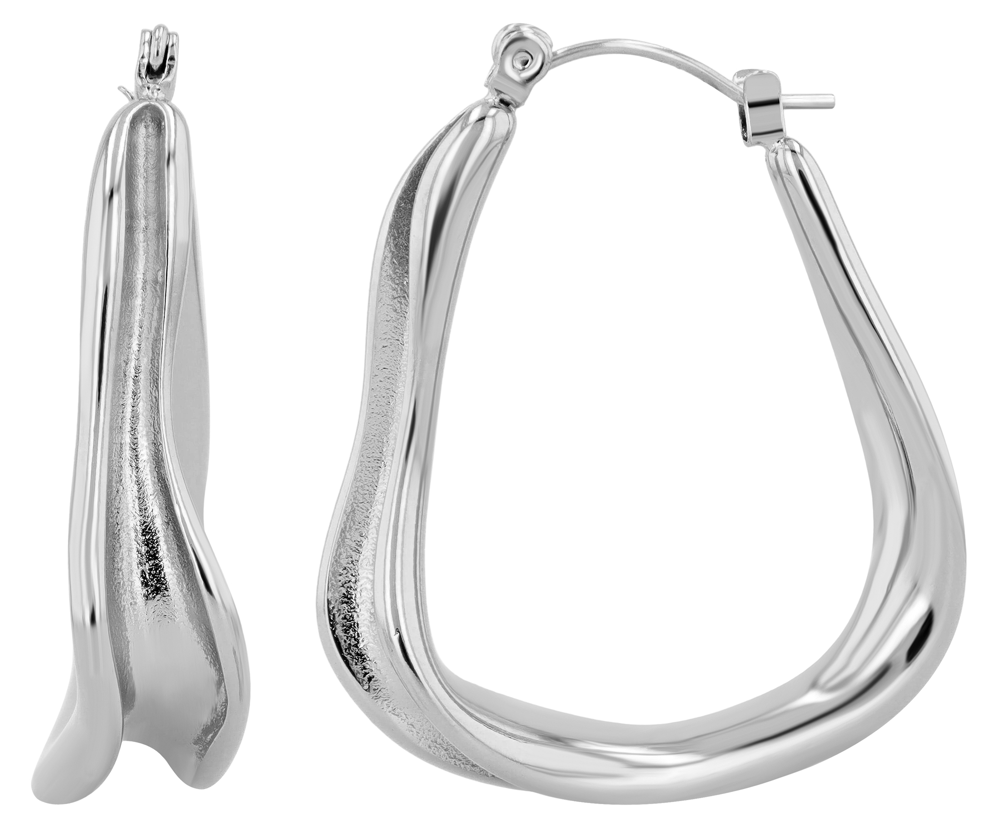 "Verona" geschwungene Creole, Edelstahl, silberfarben