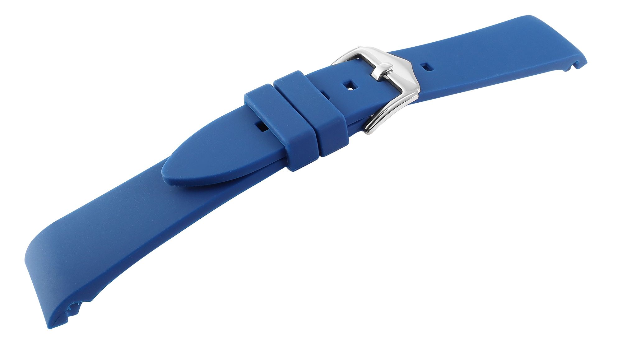 Siliconen horlogeband, gesp, blauw, 20 mm