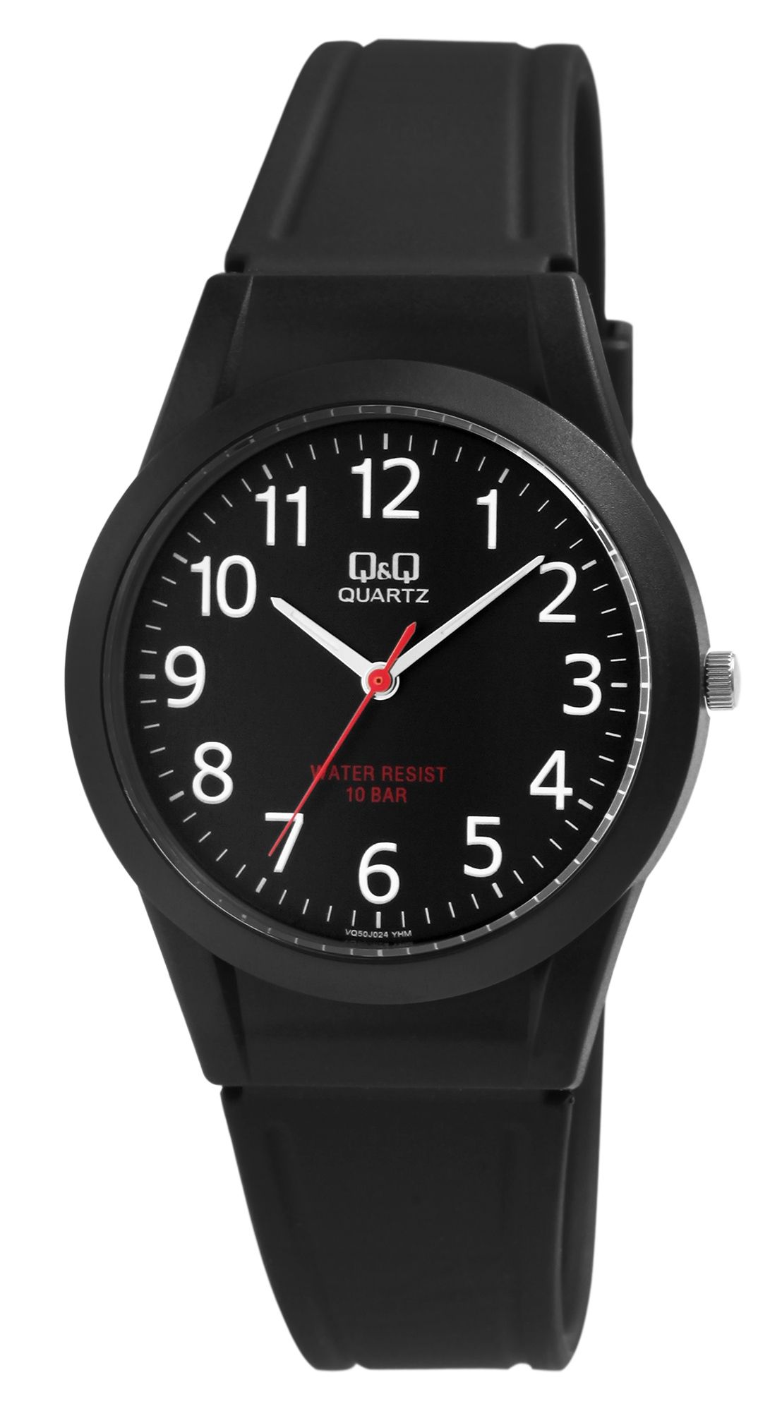 Q&Q Damen-/ Herrenuhr, Ø 38 mm, schwarz