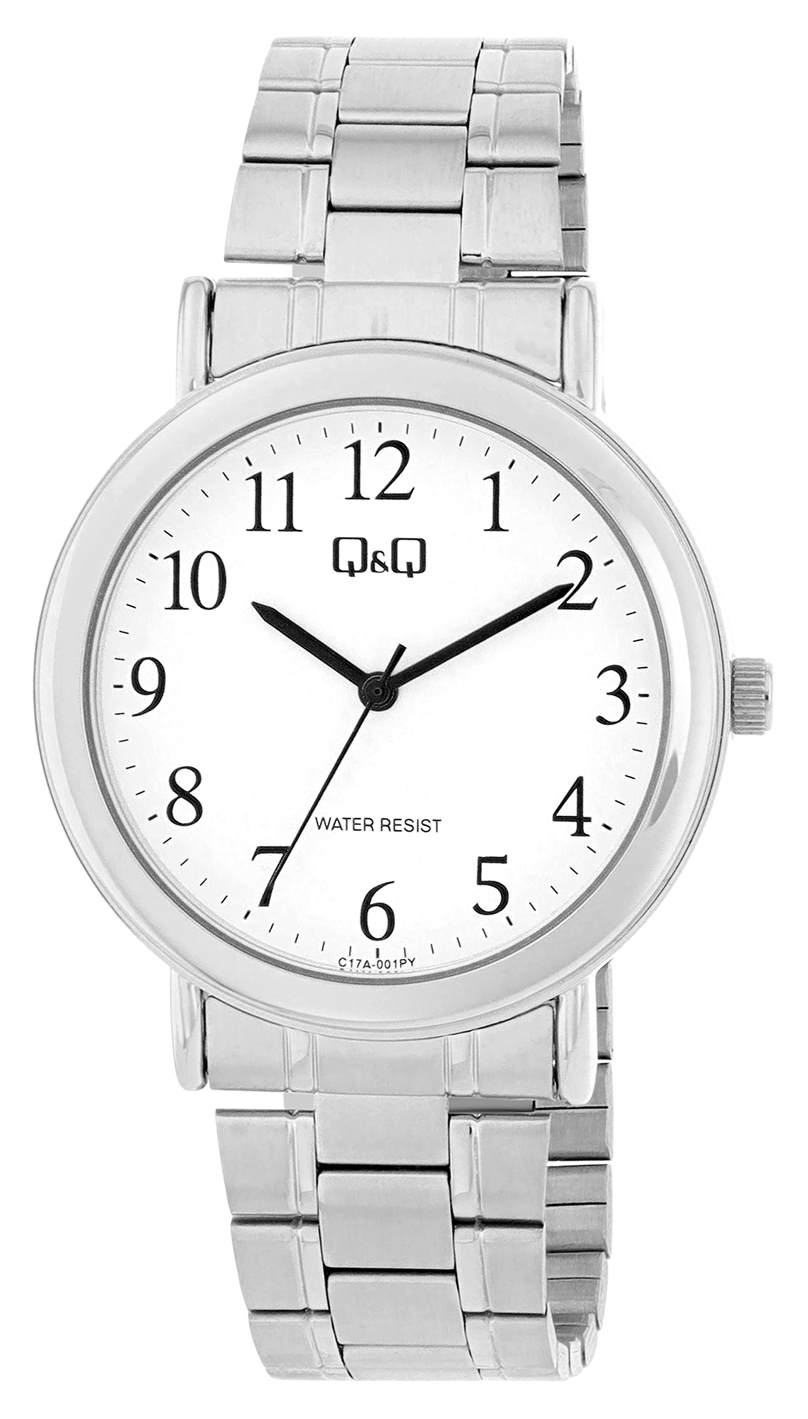 Q&amp;Q herenhorloge met roestvrijstalen armband, 3 BAR, zilverkleurig