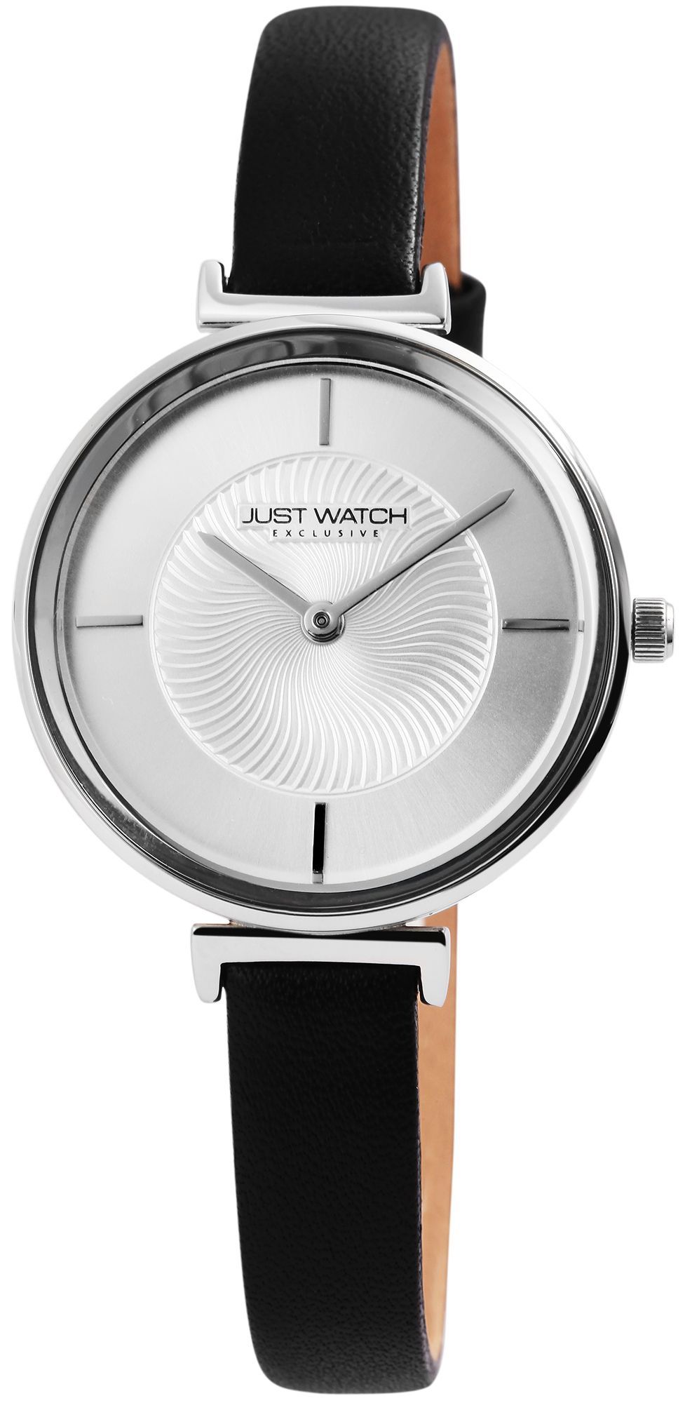 JUST WATCH EXCLUSIVE Damenuhr Echtlederband schwarz