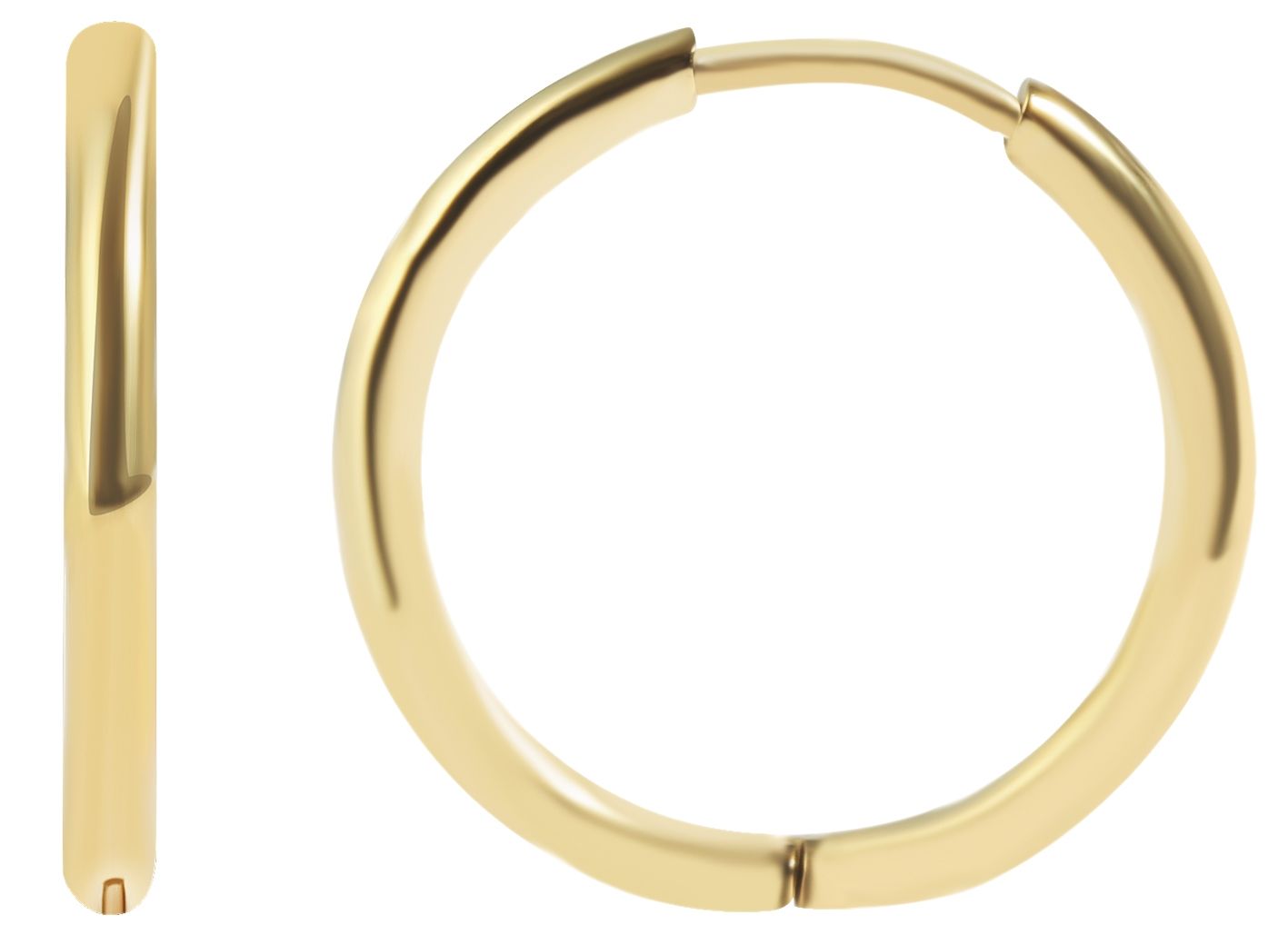 "Galdin" roestvrijstalen oorbellen, goudkleurig, Ø 25 mm/ 2 mm