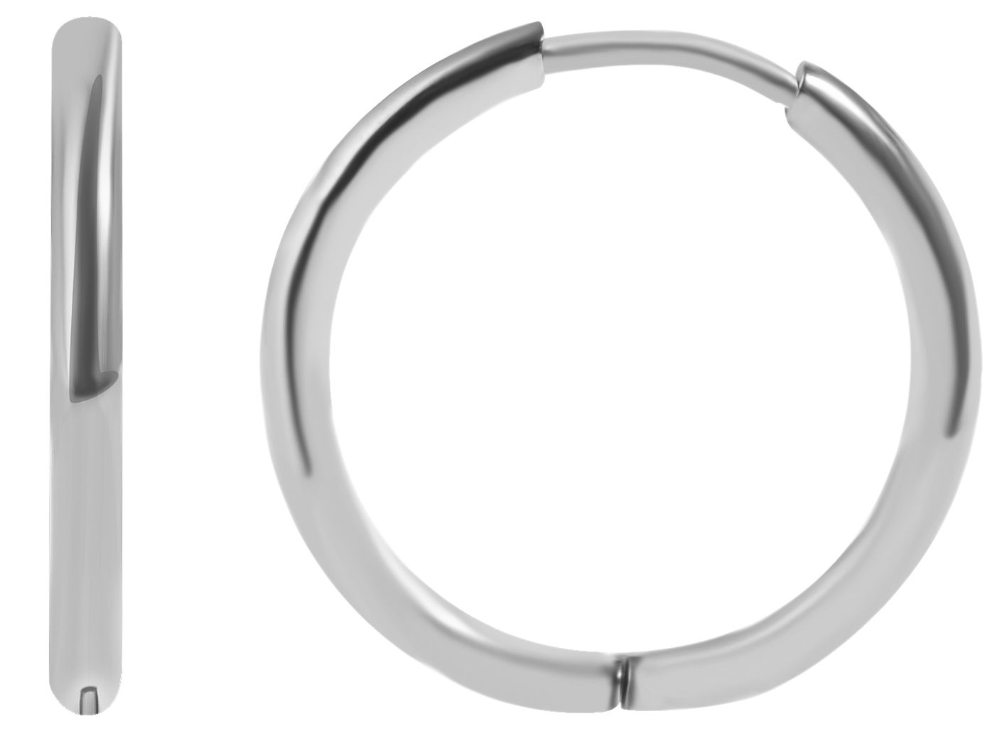 "Isila" roestvrijstalen scharnierende hoepeloorbellen Ø 20 mm/ 2 mm, zilverkleurig