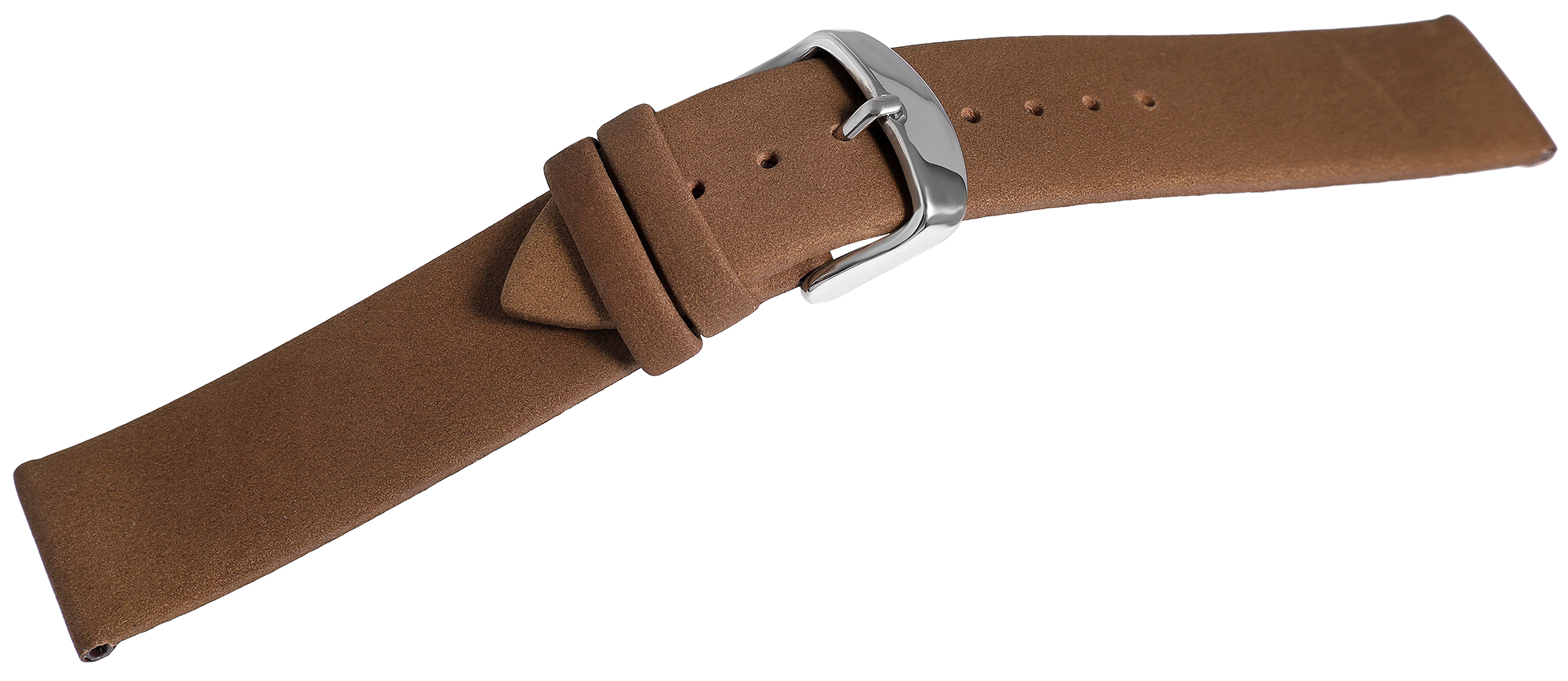 Echtleder Uhrenarmband, nahtlos, flach, braun, 20 mm