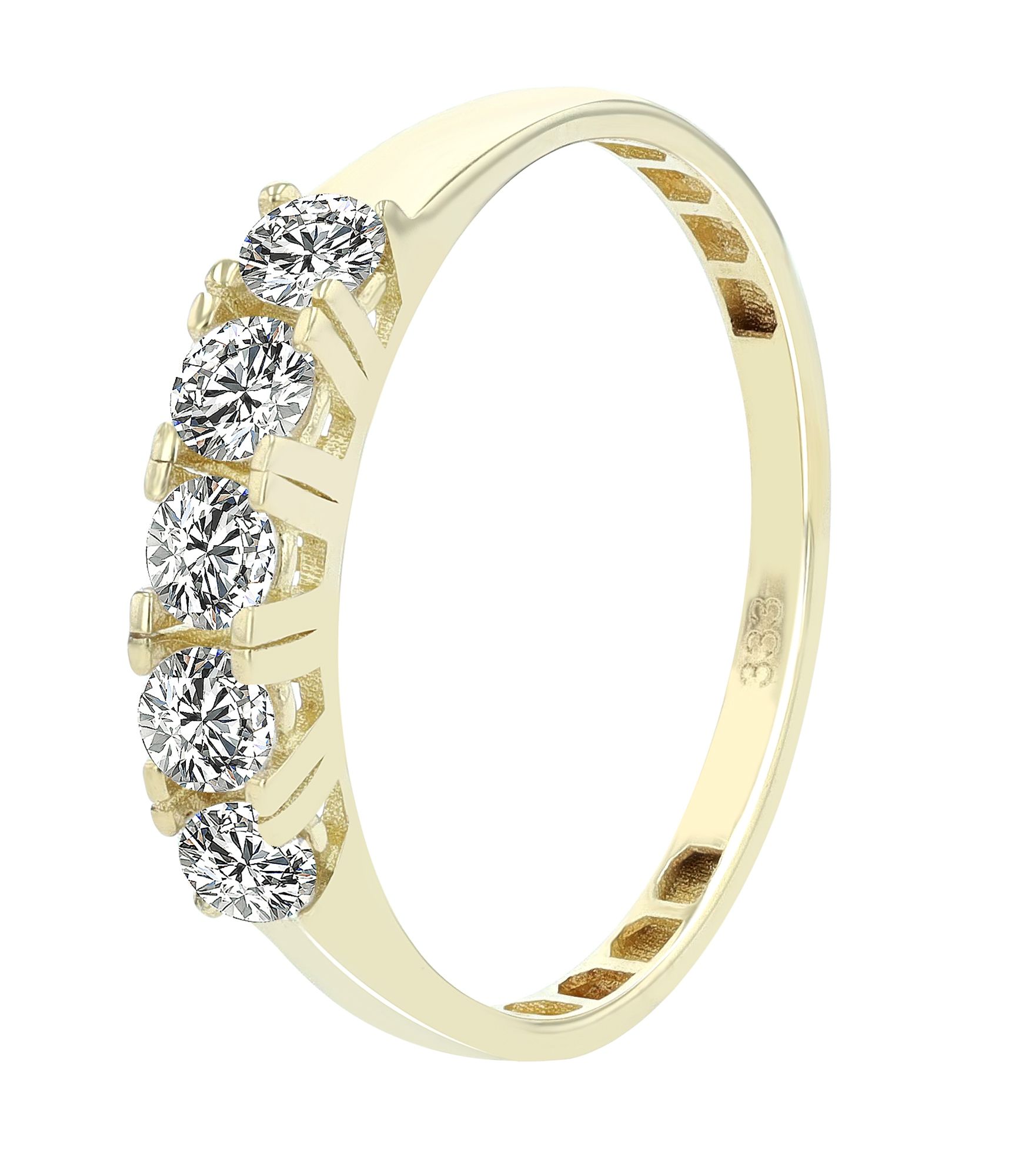 333/- Gold Ring "Bedelia", 8 Karat, Gelbgold, Gr. 56