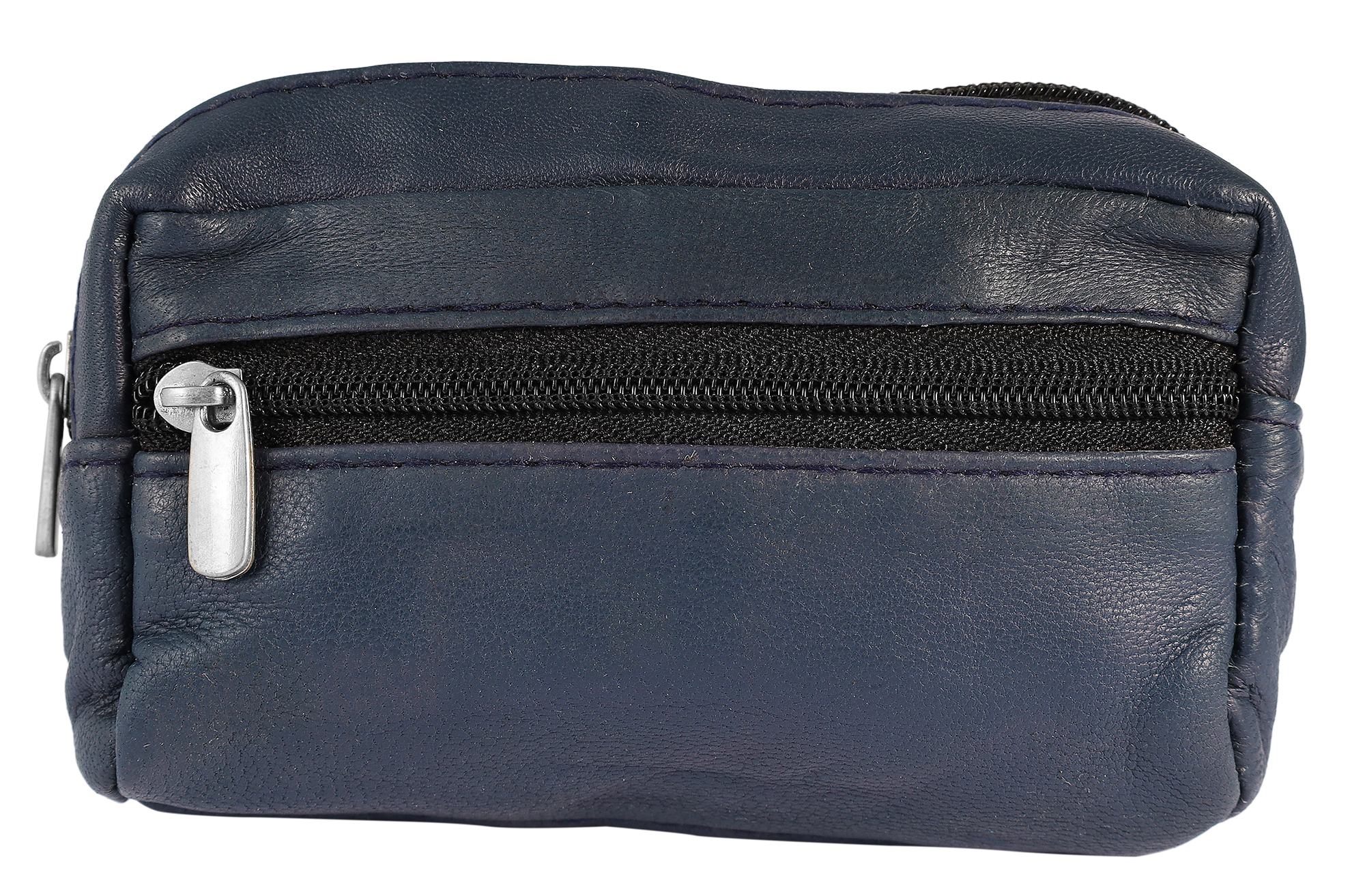 Excellanc Schlüsselbeutel aus Echtleder in dunkelblau