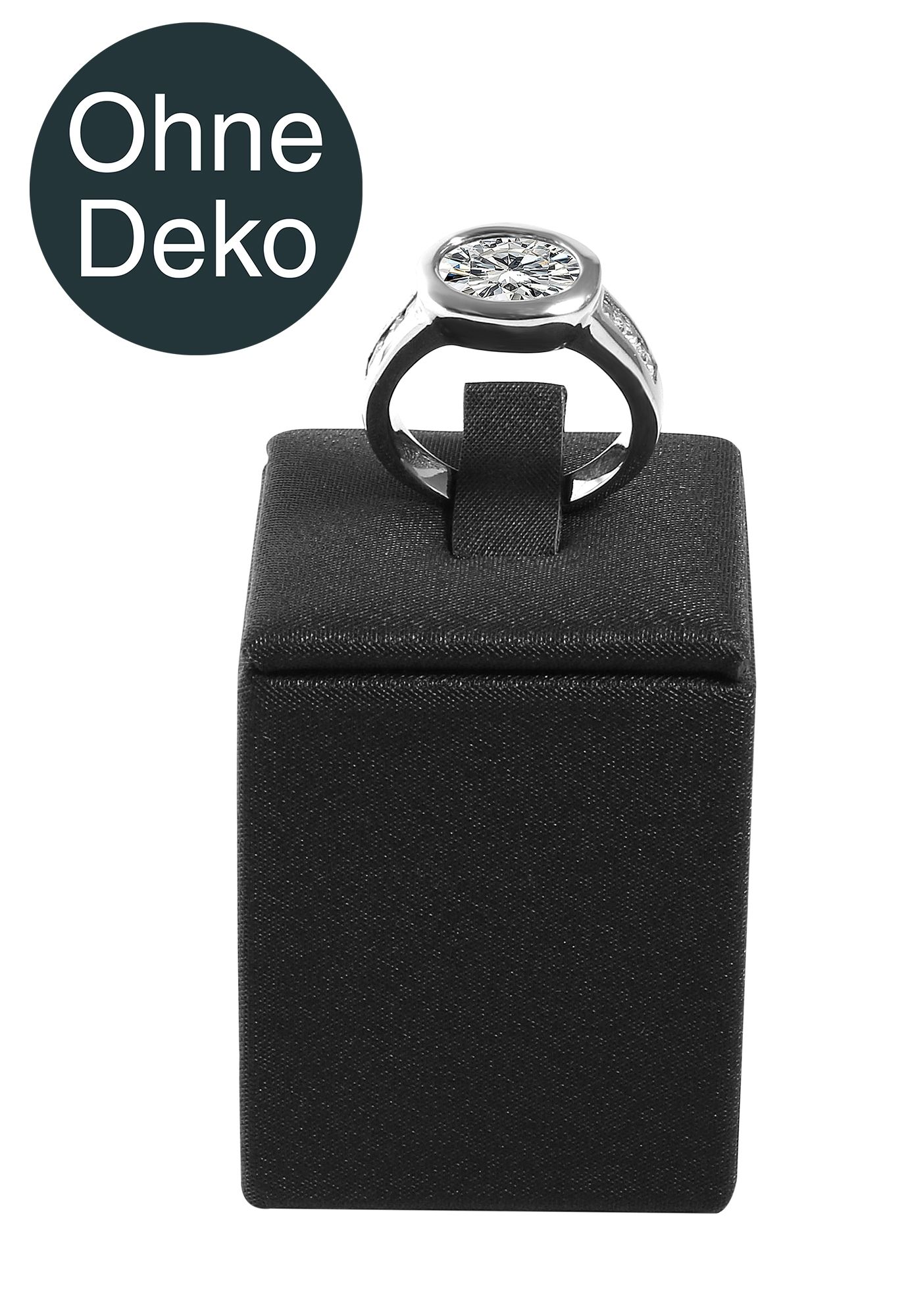 Ringstandaard (decoratieve Soft-serie), PU-bekleed, hoogte 4,5 cm, zwart