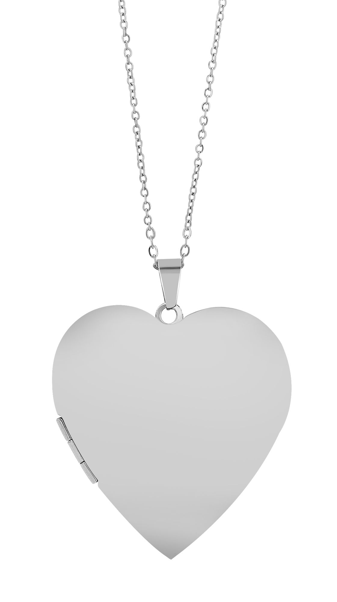 Akzent medaillon ketting "Liora" van roestvrij staal, 45+5 cm, zilverkleurig